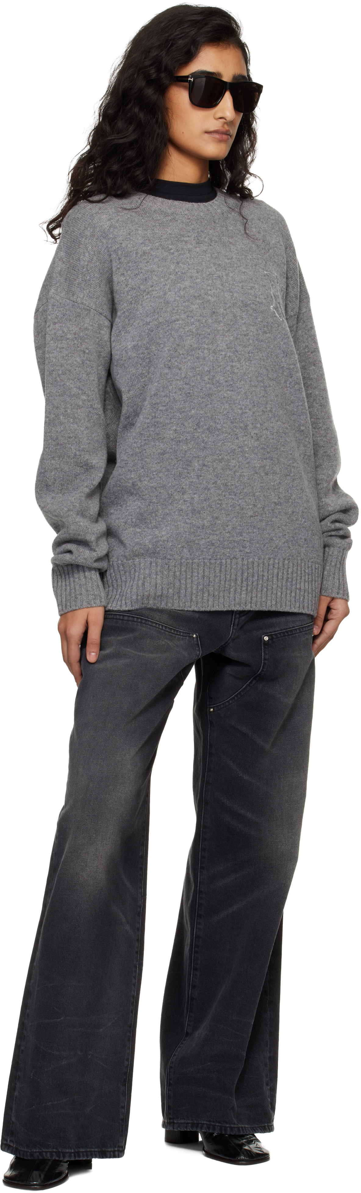 AMIRI - Pull gris à quadrigramme