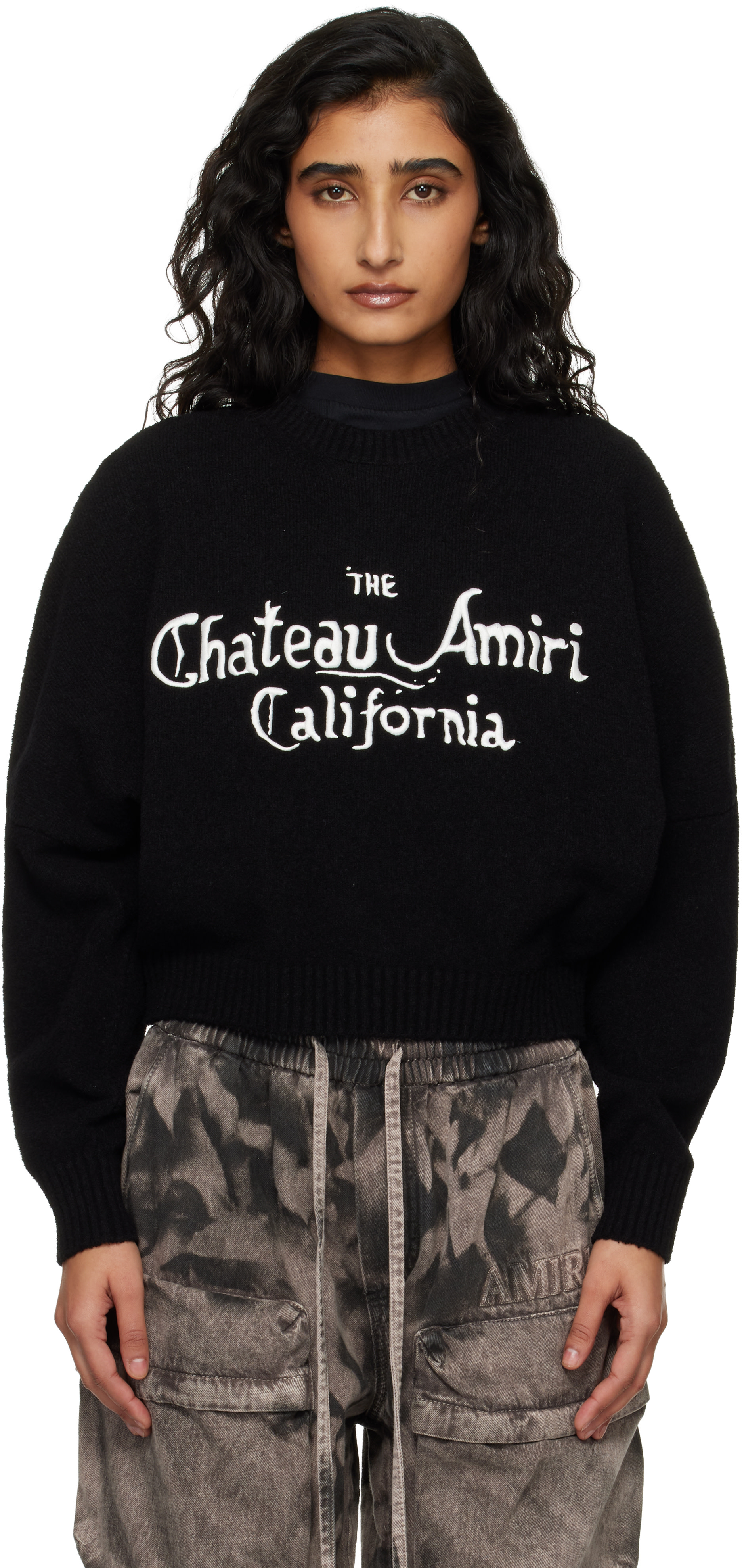 AMIRI - Pull noir à texte et à logo