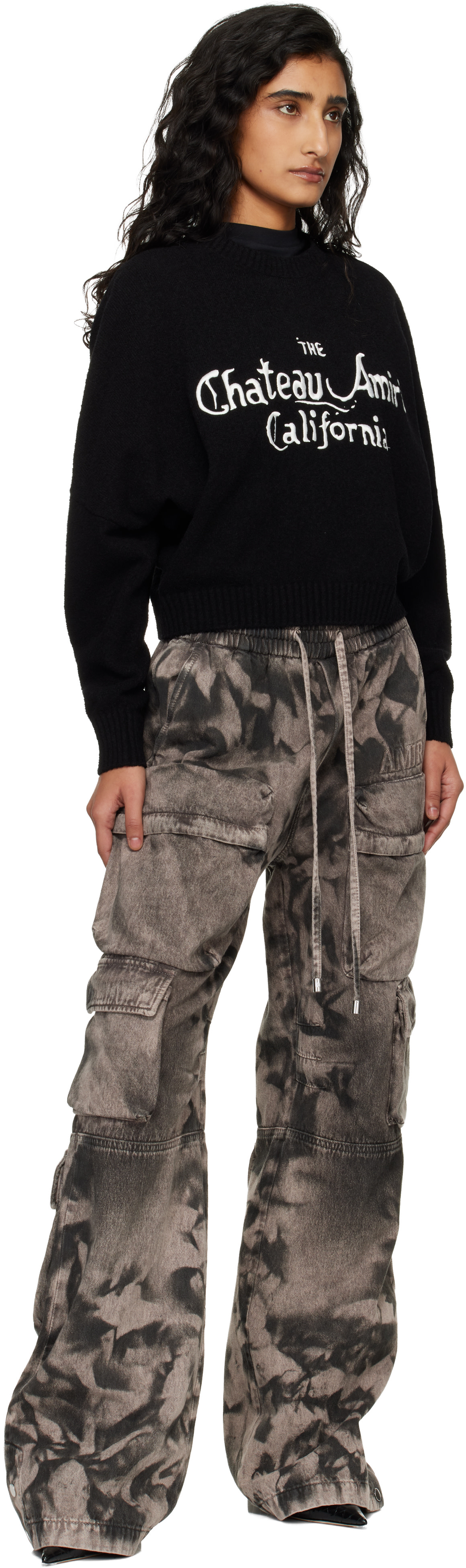 AMIRI - Pull noir à texte et à logo