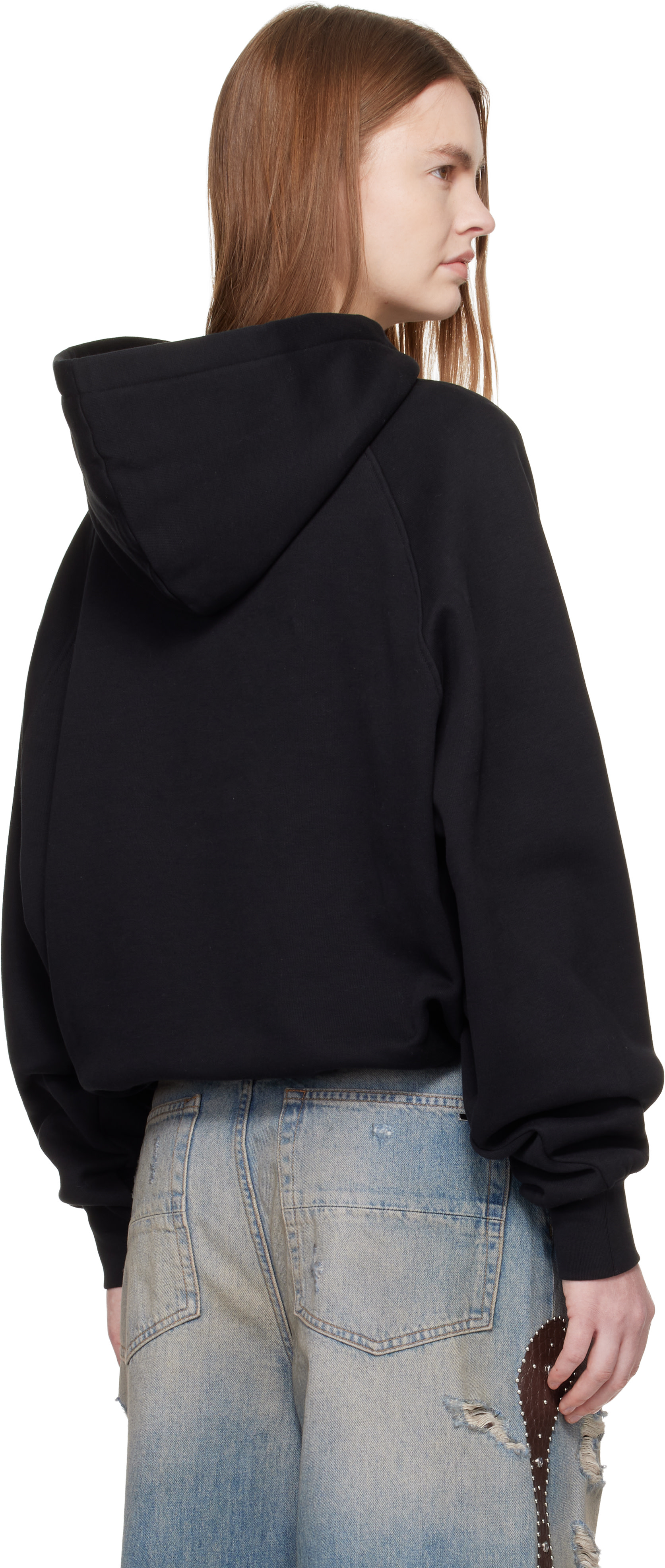 AMIRI - Pull à capuche noir à monogramme et à emmanchures basses
