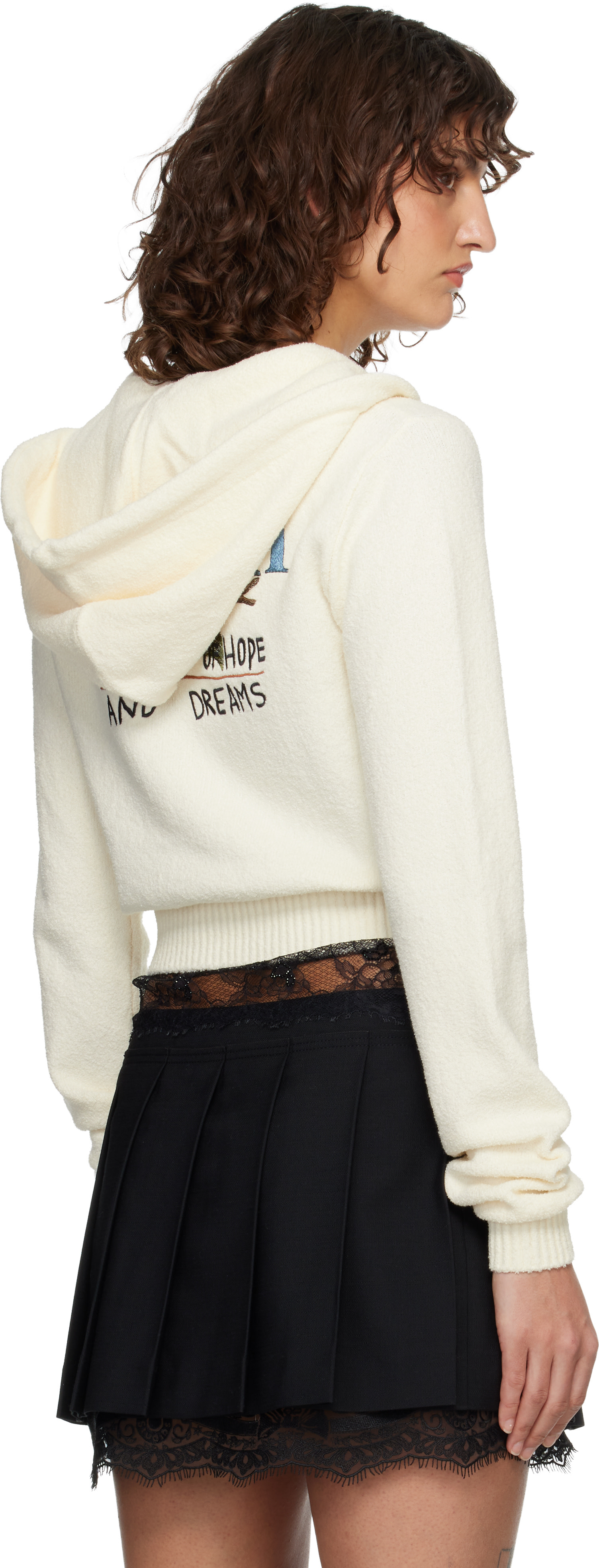 AMIRI - Pull à capuche 'Hope And Dreams' blanc cassé