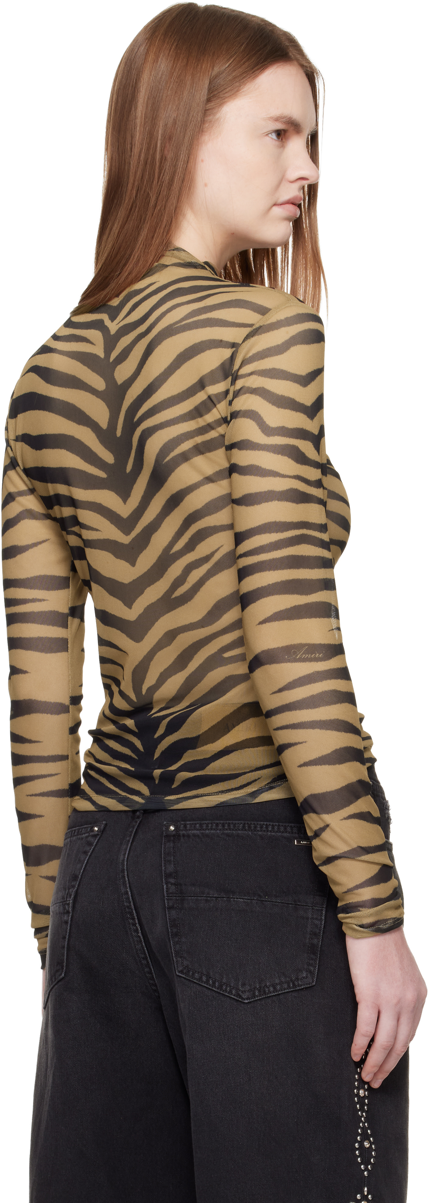 AMIRI - Tan Zebra Long Sleeve T-shirt