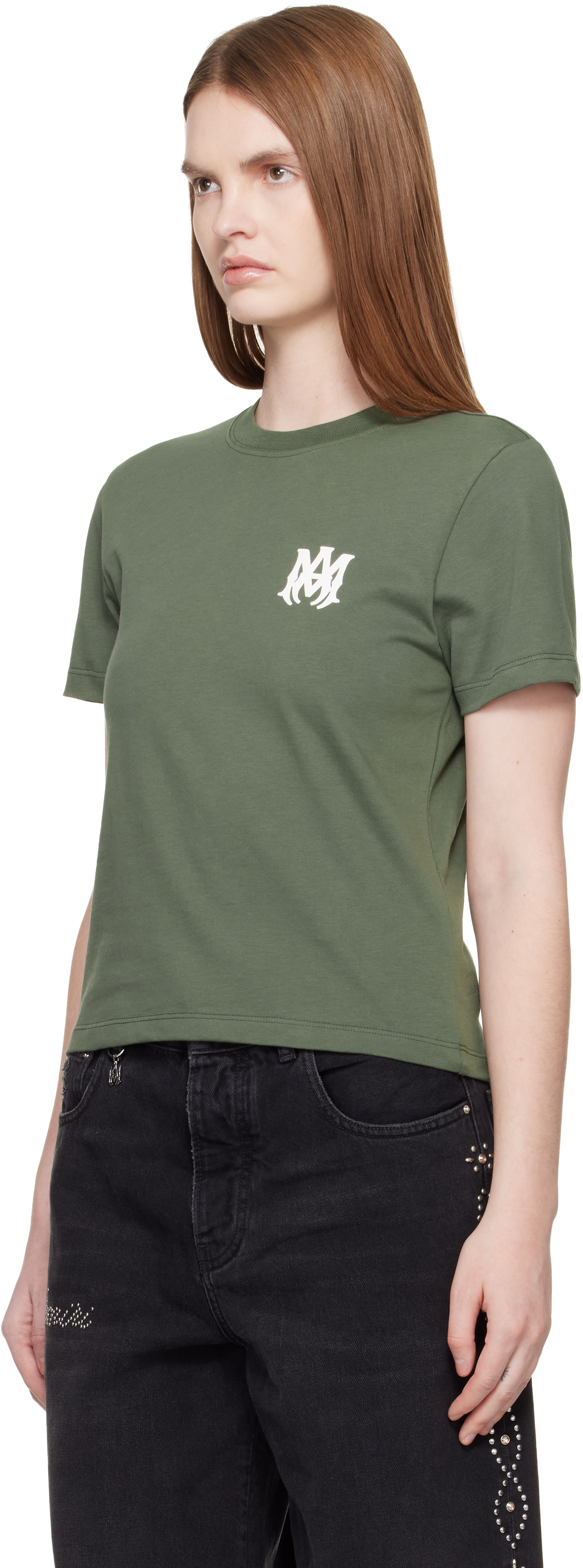 AMIRI: Green MA Core Logo T-shirt | SSENSE