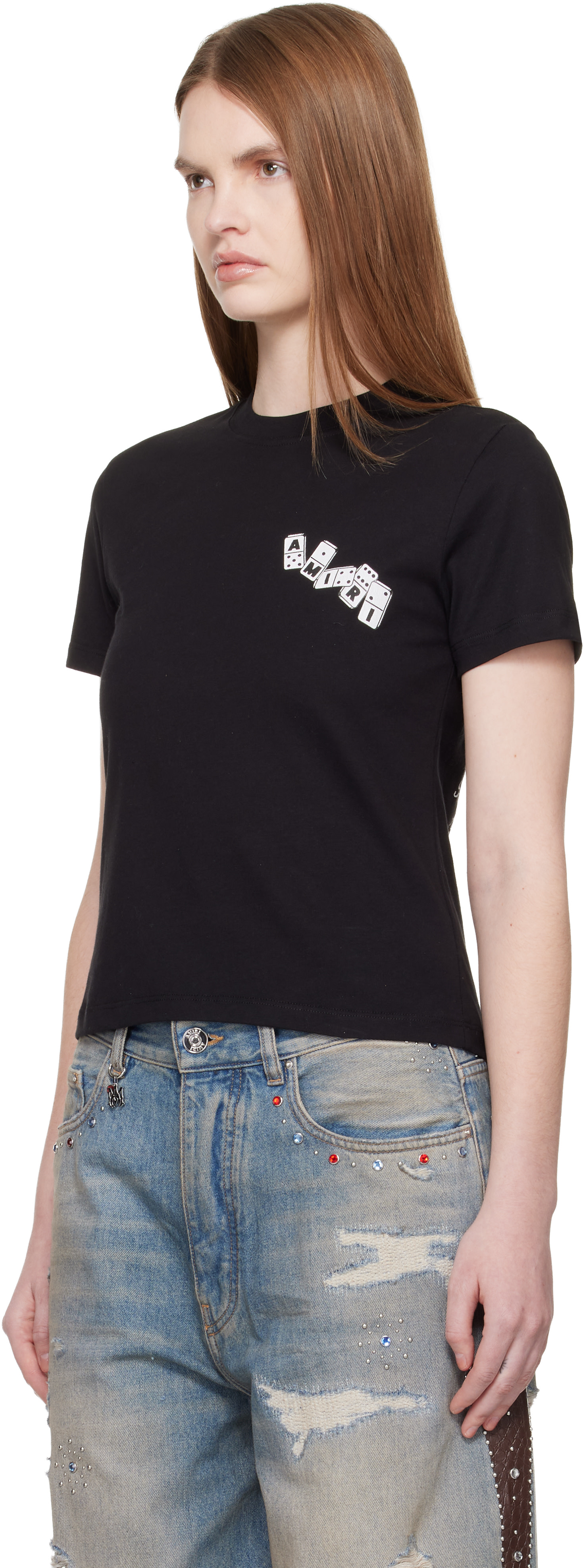 AMIRI: Black 'AMIRI' Domino T-shirt | SSENSE