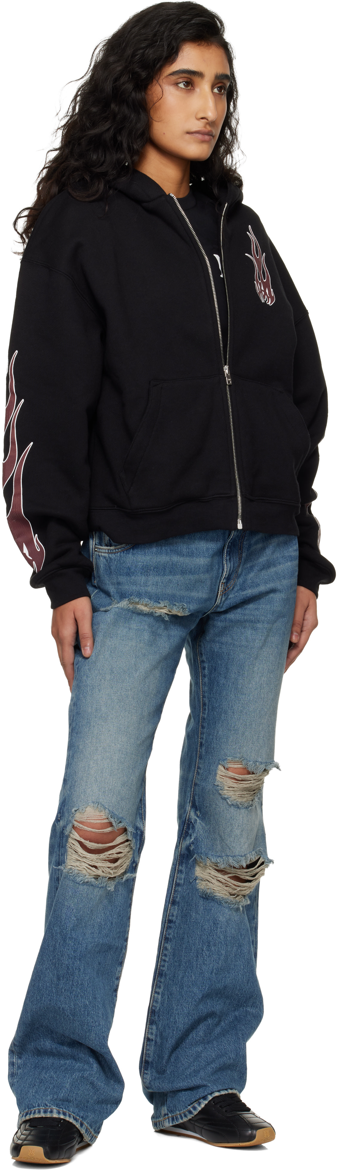 AMIRI: Black Pacific Football Flat Sneakers | SSENSE