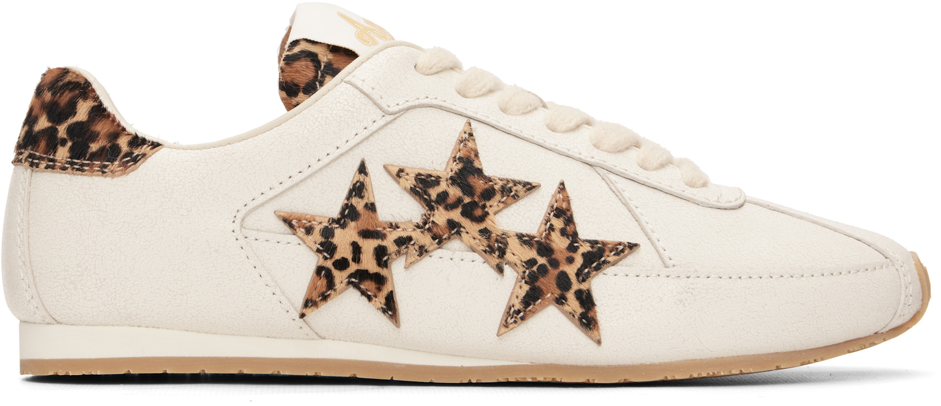 AMIRI - Baskets Pacific blanc cassé à motif léopard