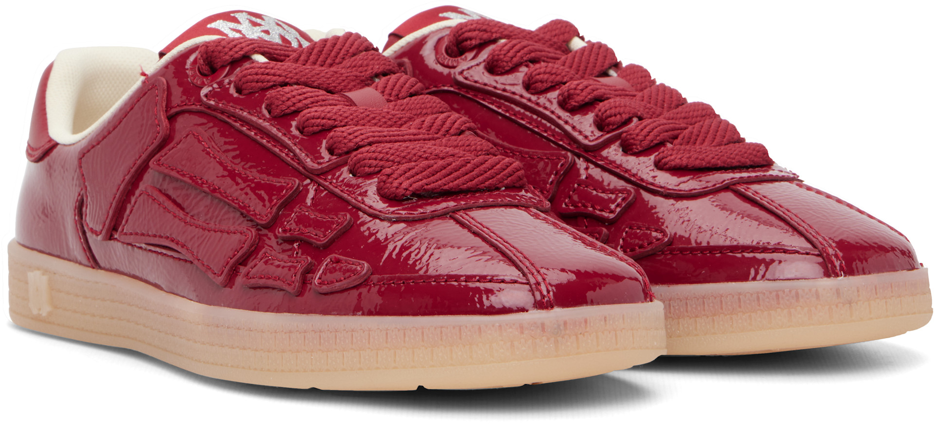 AMIRI - Baskets Pacific rouges à appliqués d'os