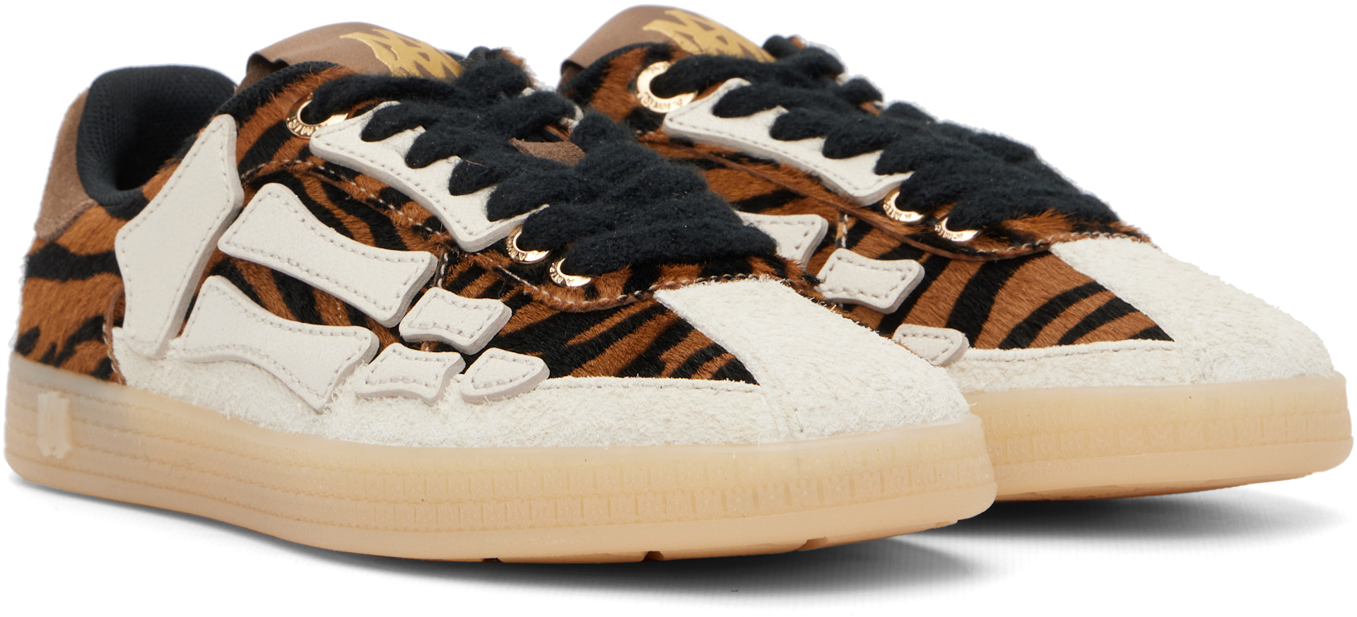 AMIRI - Beige Zebra Pacific Bones Sneakers