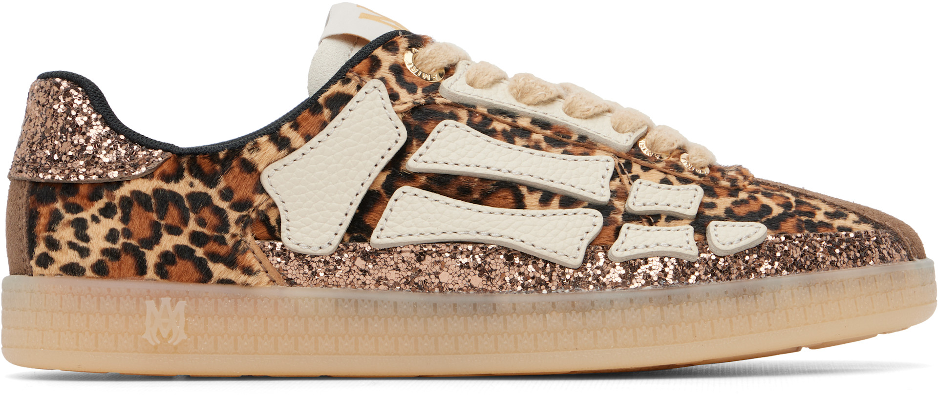 AMIRI - Tan Leopard Pacific Bones Sneakers