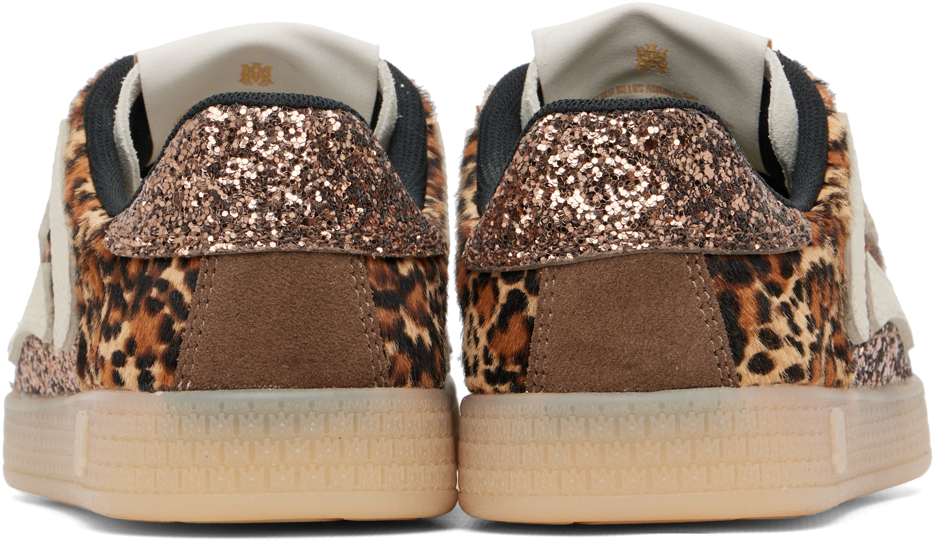 AMIRI - Tan Leopard Pacific Bones Sneakers