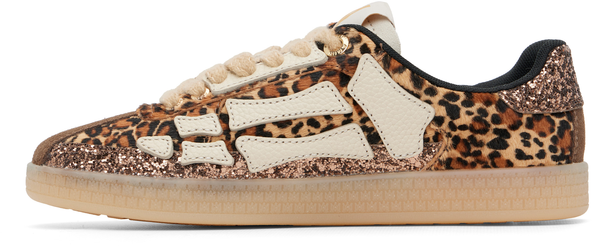 AMIRI - Tan Leopard Pacific Bones Sneakers