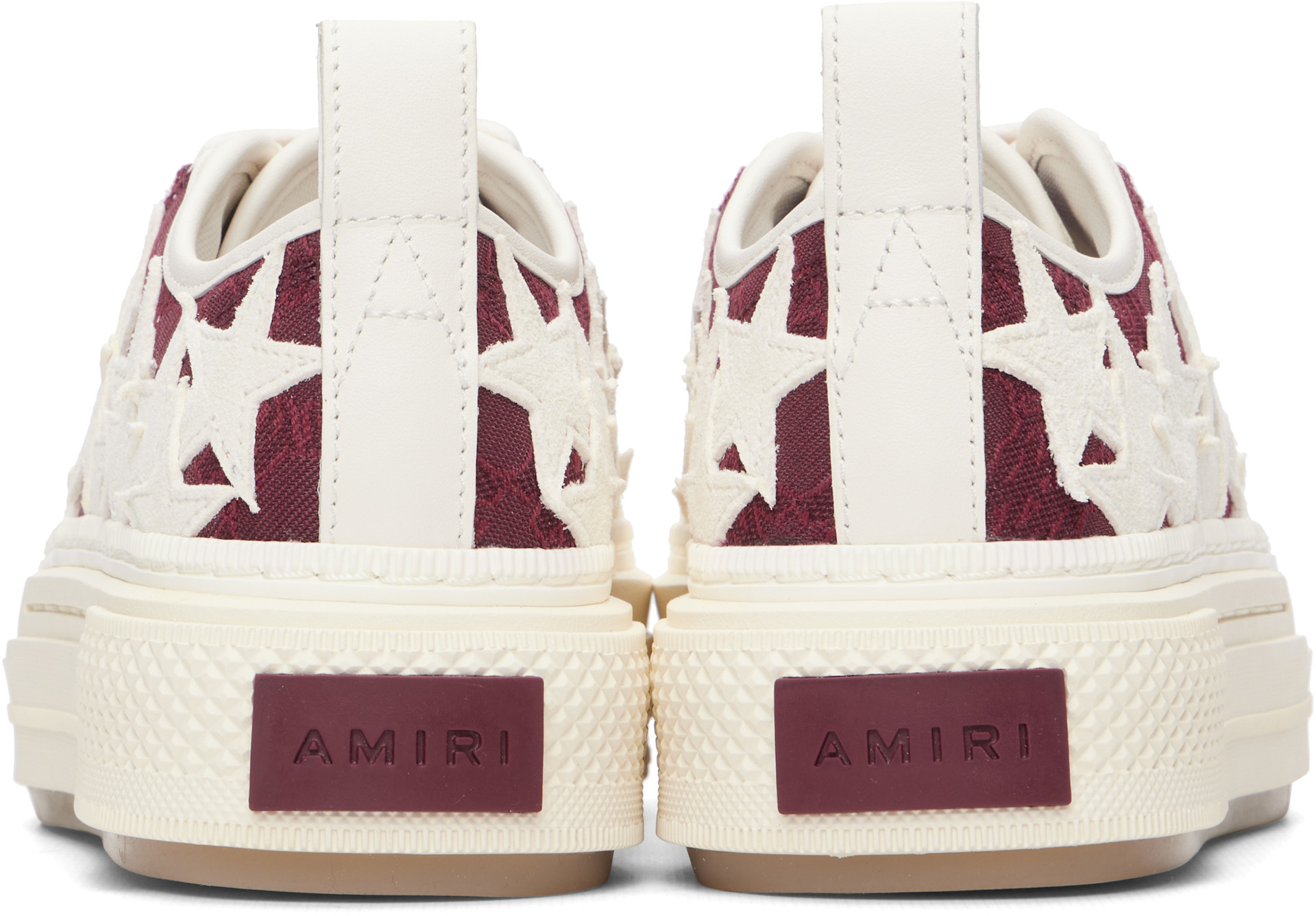 AMIRI: ホワイト＆バーガンディ MA Quad Stars Court Low スニーカー 