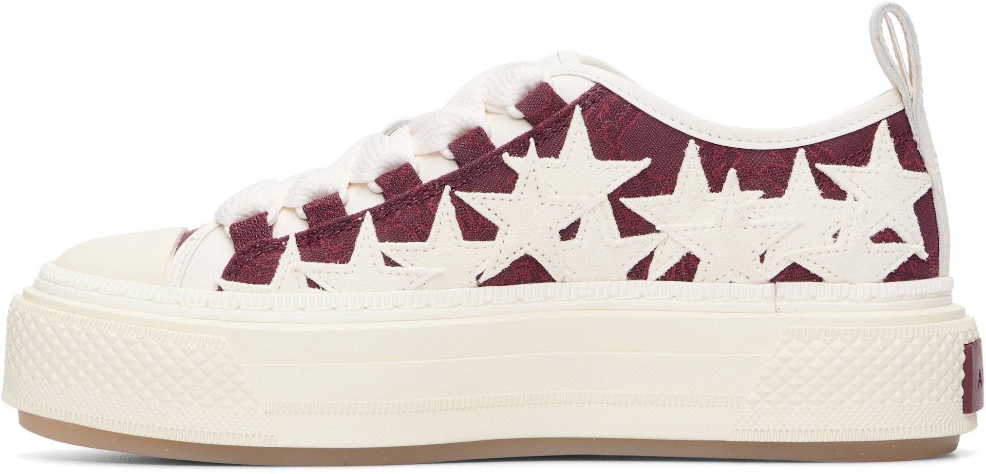 AMIRI: ホワイト＆バーガンディ MA Quad Stars Court Low スニーカー 