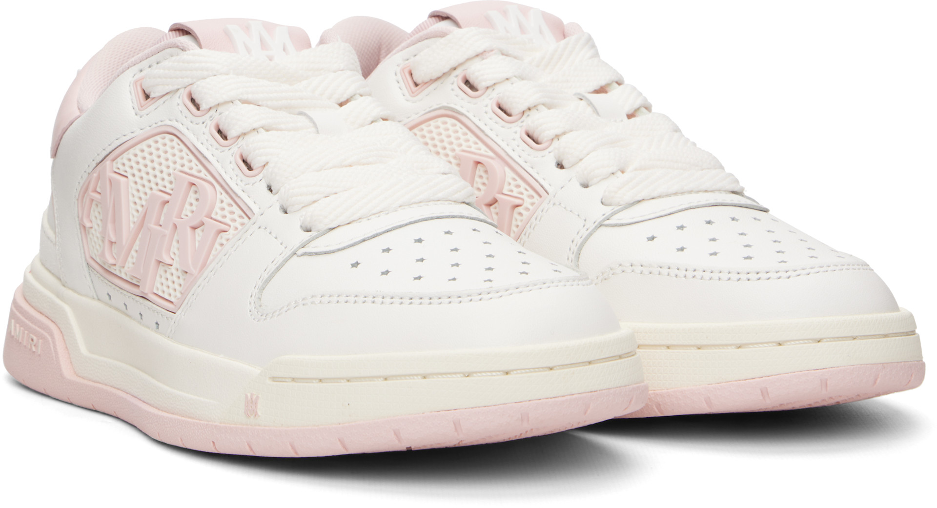 りーまー AMIRI: White & Pink Classic Low Sneakers | SSENSE