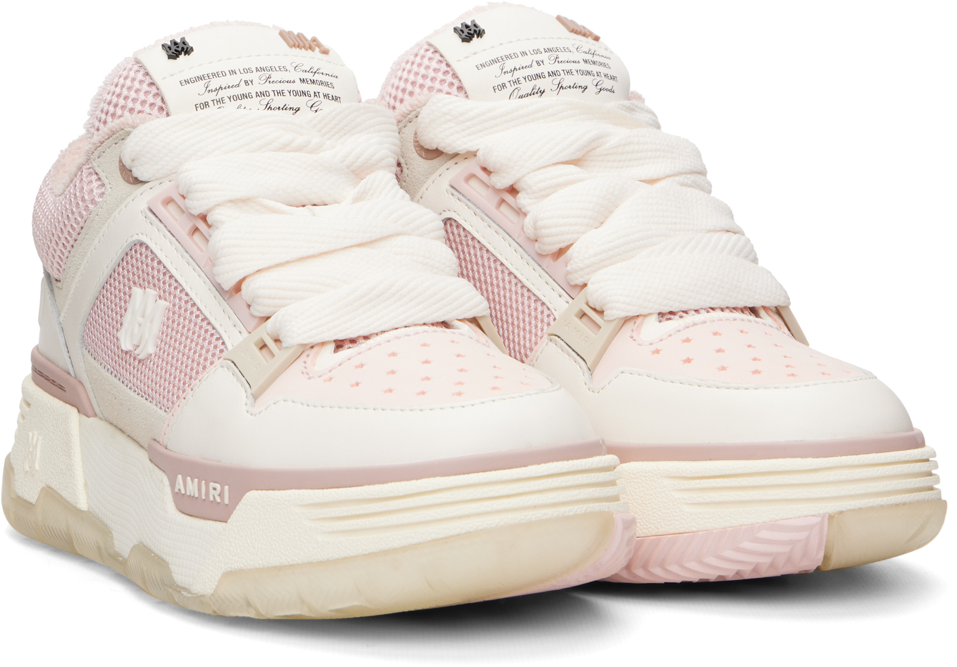 AMIRI: White & Pink MA-1 Sneakers | SSENSE