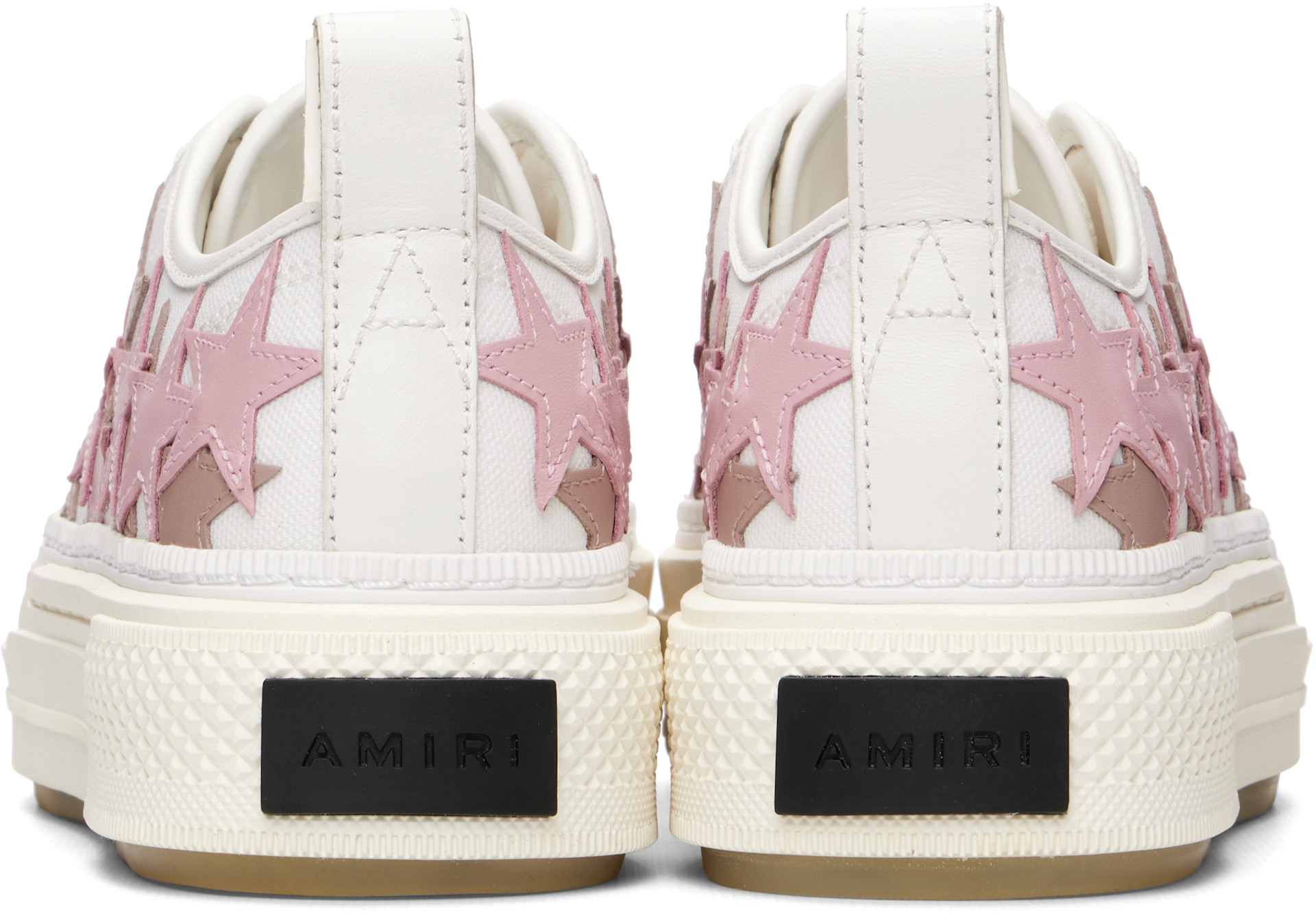 AMIRI: White & Pink Stars Court Low Sneakers | SSENSE