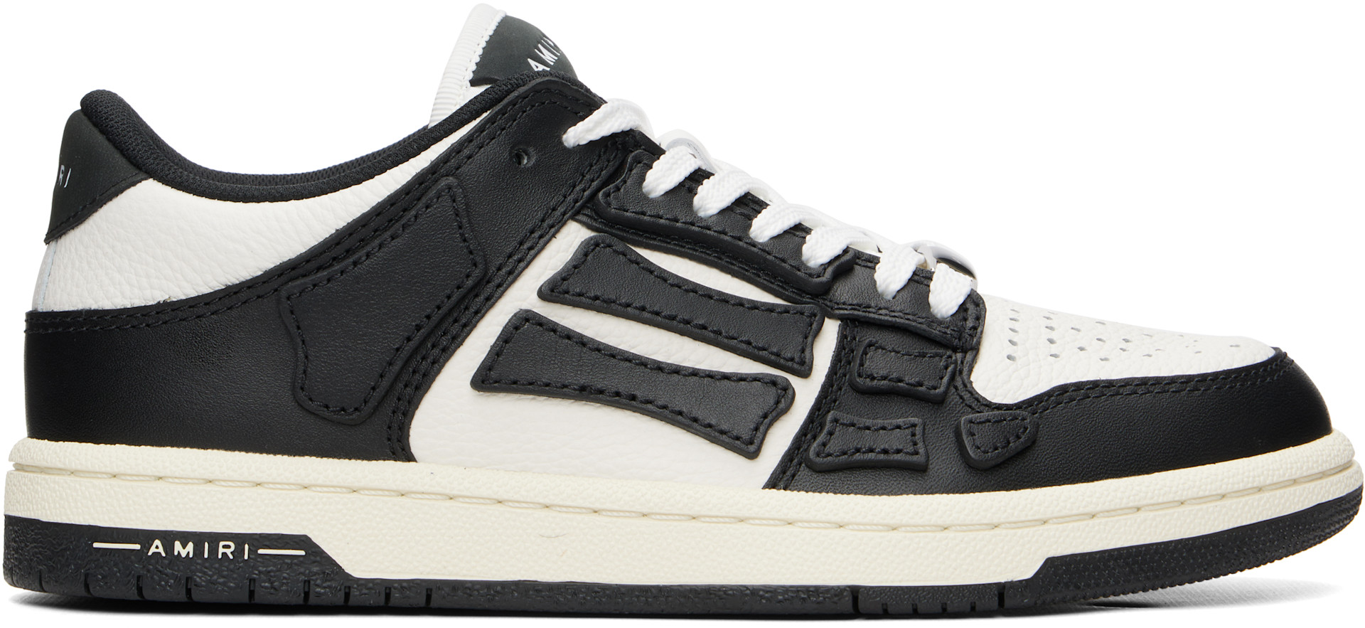AMIRI: Black & White Skel-Top Low Sneakers | SSENSE