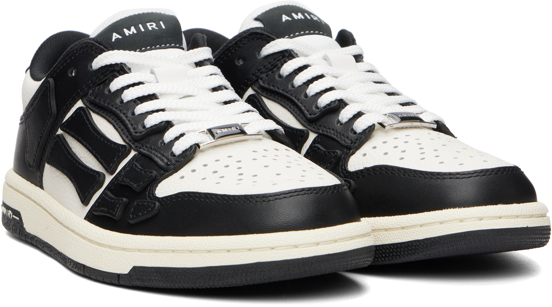 AMIRI: Black & White Skel-Top Low Sneakers | SSENSE