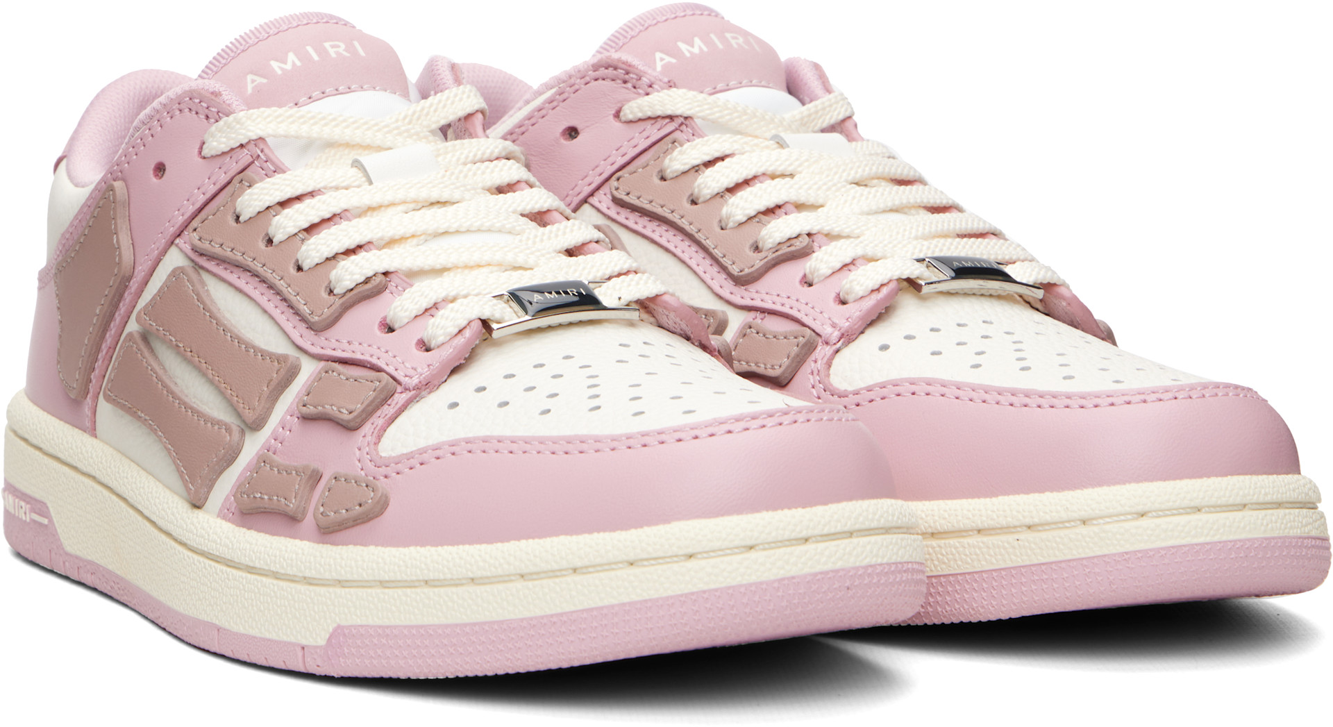 AMIRI: White & Pink Skel-Top Low Sneakers | SSENSE