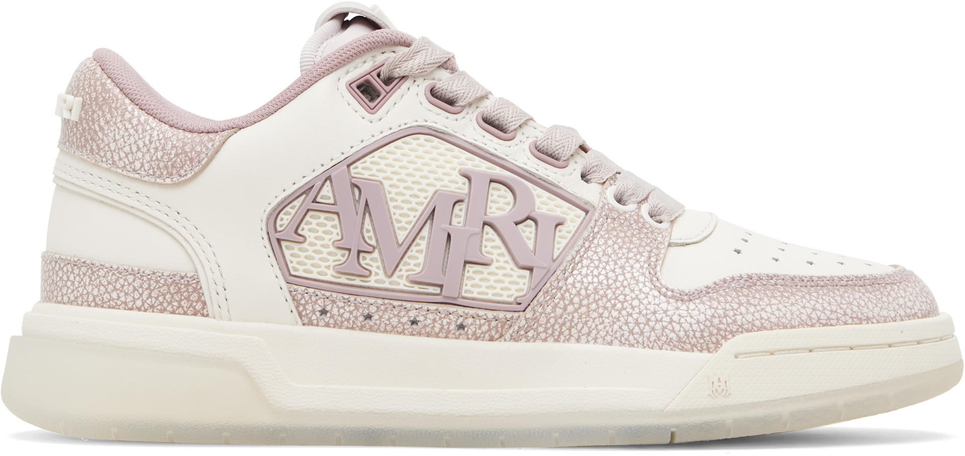 AMIRI - Pink & Off-White Pebbled Classic Low Sneakers
