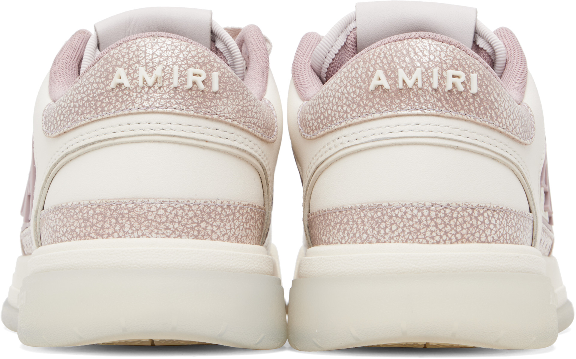 AMIRI - Pink & Off-White Pebbled Classic Low Sneakers