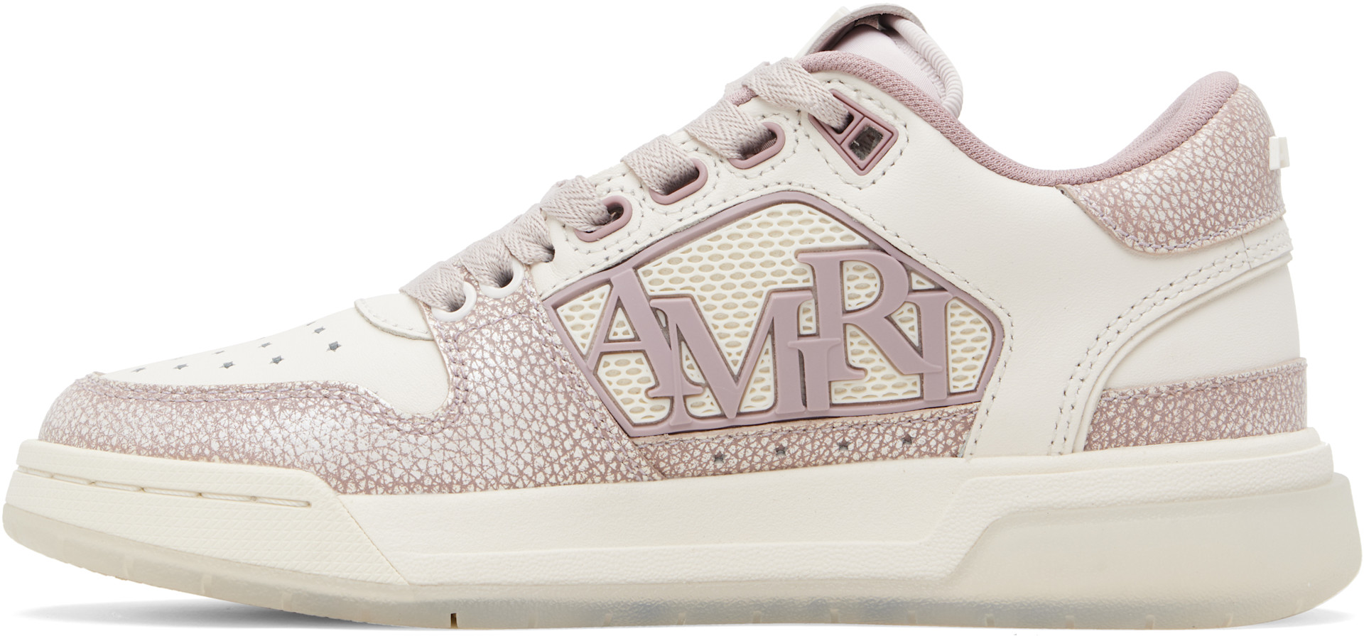 AMIRI - Pink & Off-White Pebbled Classic Low Sneakers