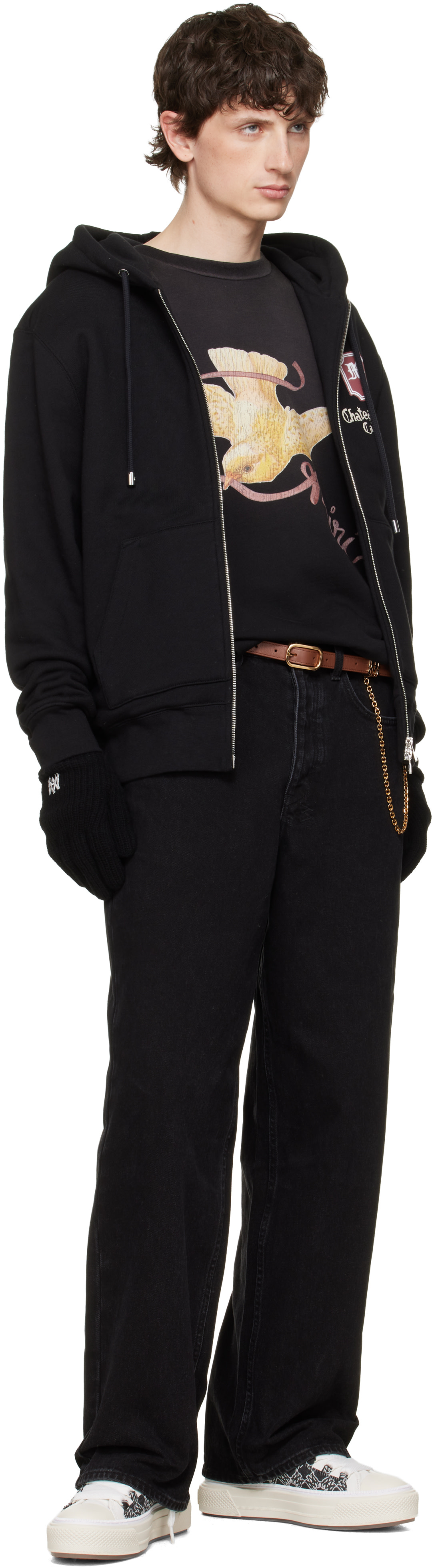AMIRI - Gants noirs à monogramme