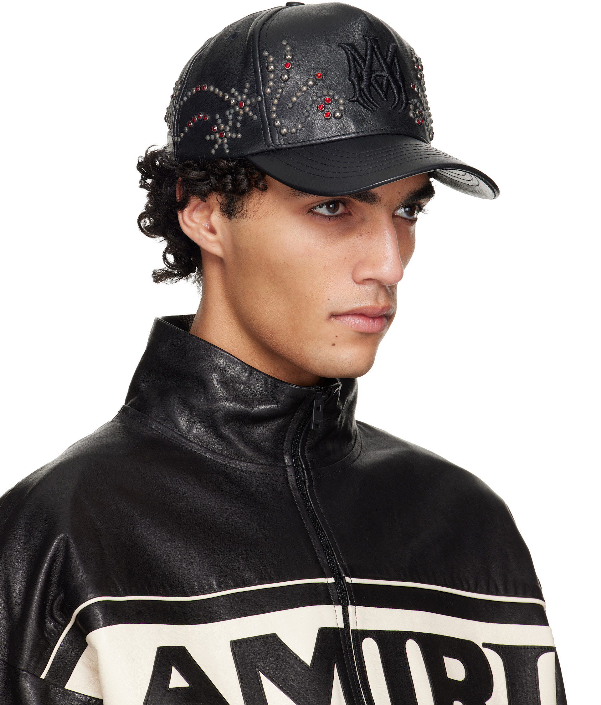AMIRI: ブラック MA Stud レザー キャップ | SSENSE 日本