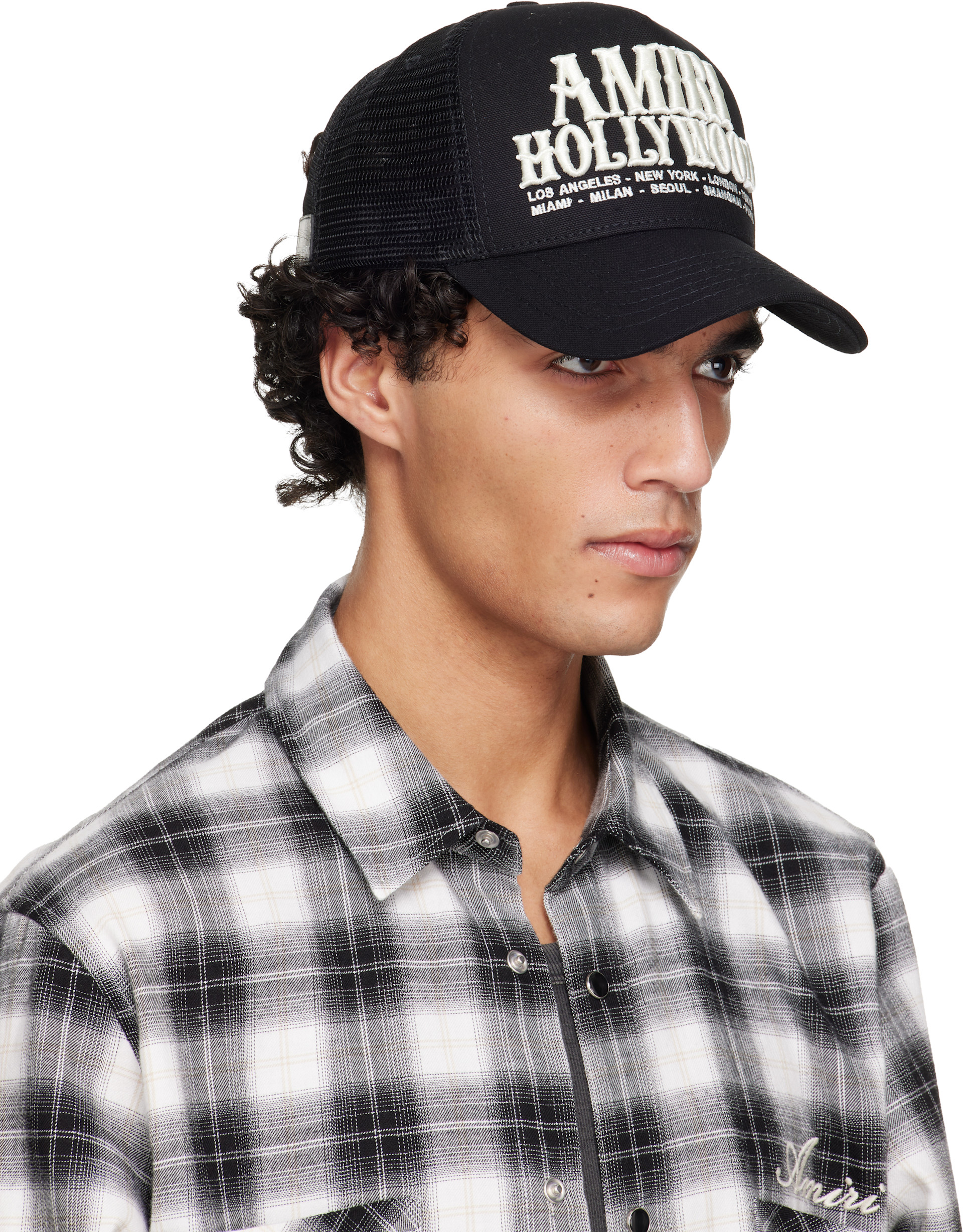 AMIRI: ブラック 'AMIRI Hollywood' トラッカーキャップ | SSENSE 日本