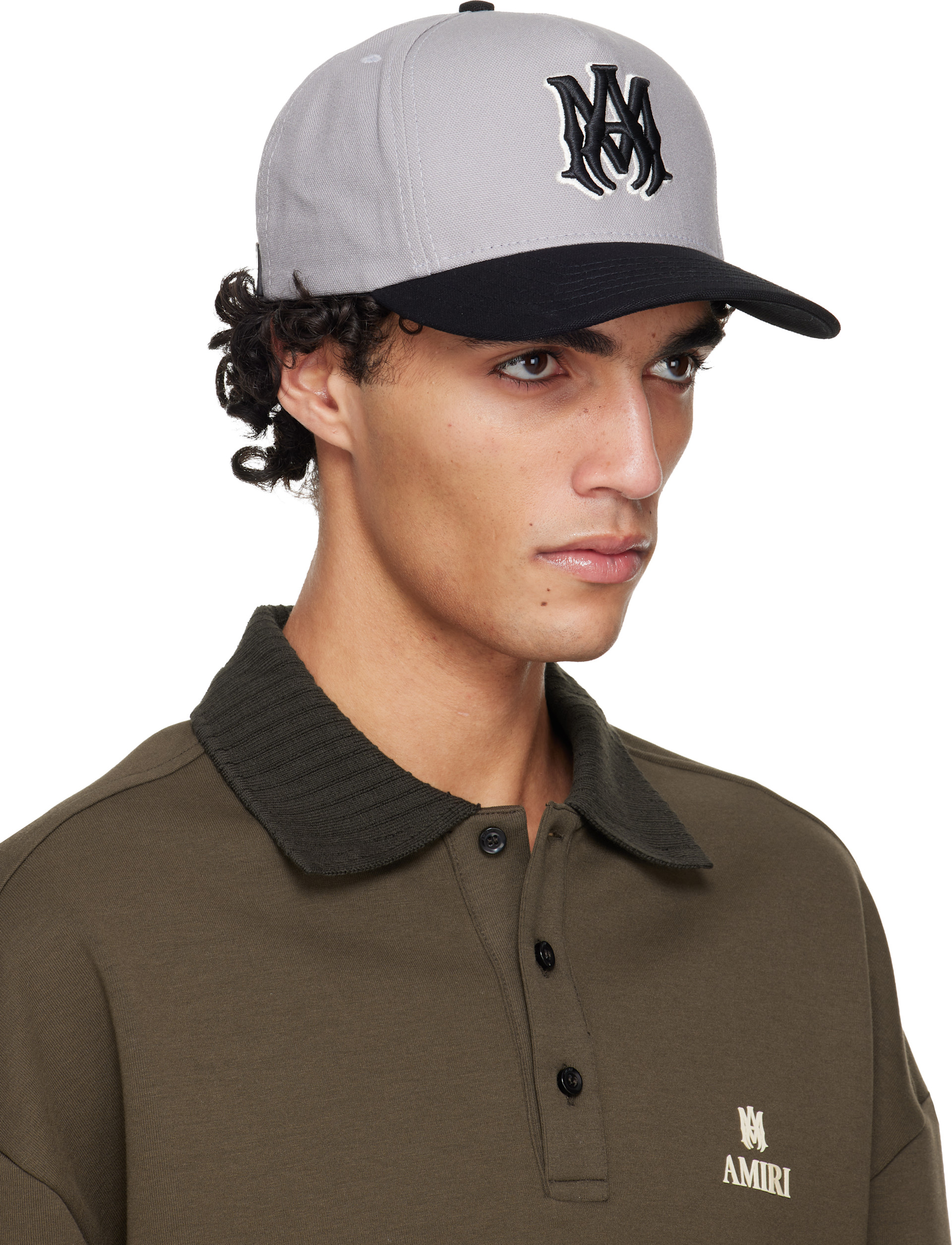 AMIRI: Gray & Black MA Outline Two Tone Cap | SSENSE AMIRI: Gray & Black MA Outline Two Tone Cap | SSENSE