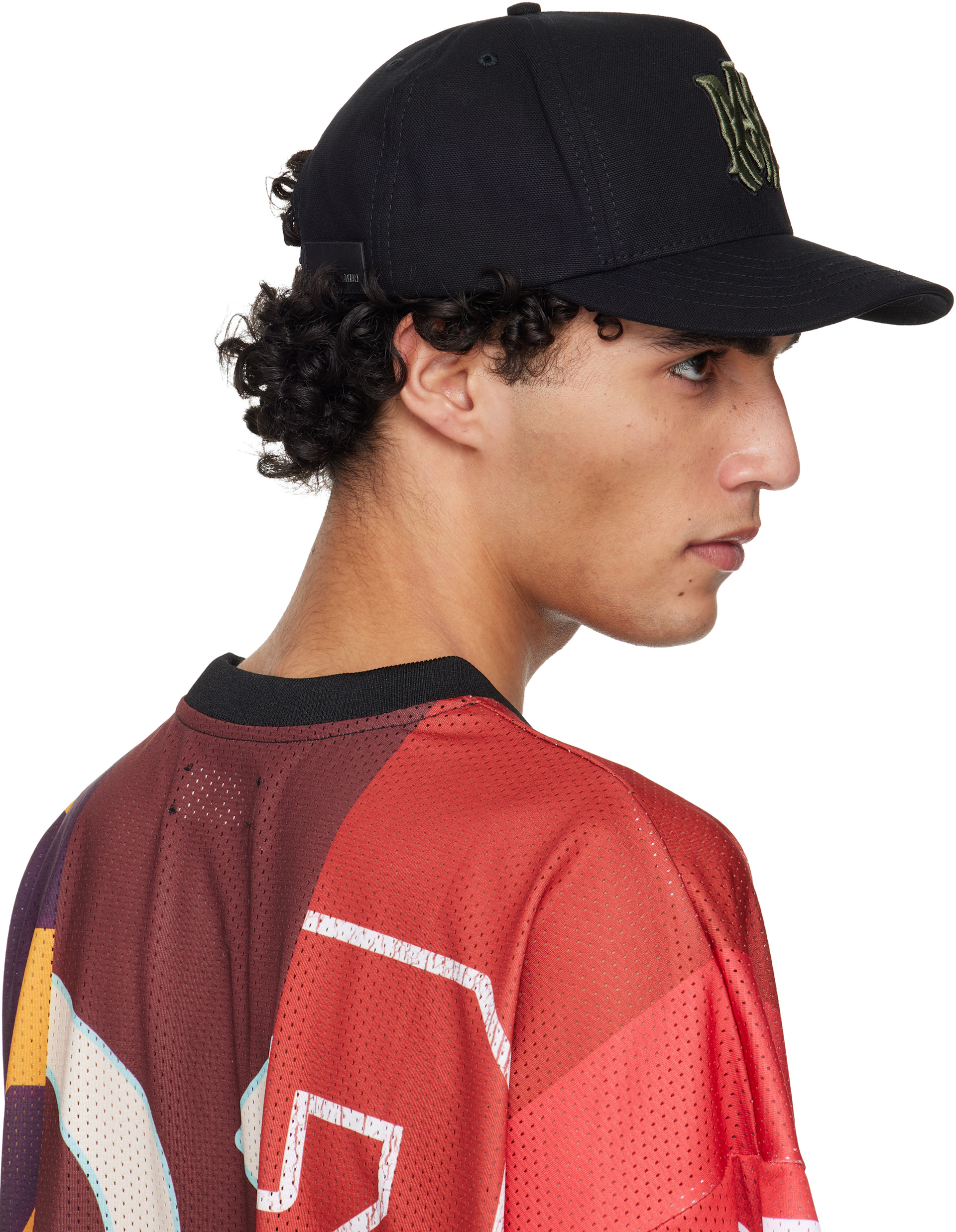 帽子 AMIRI / MA OUTLINE CANVAS HAT AMIRI: Black MA Outline Canvas Cap | SSENSE