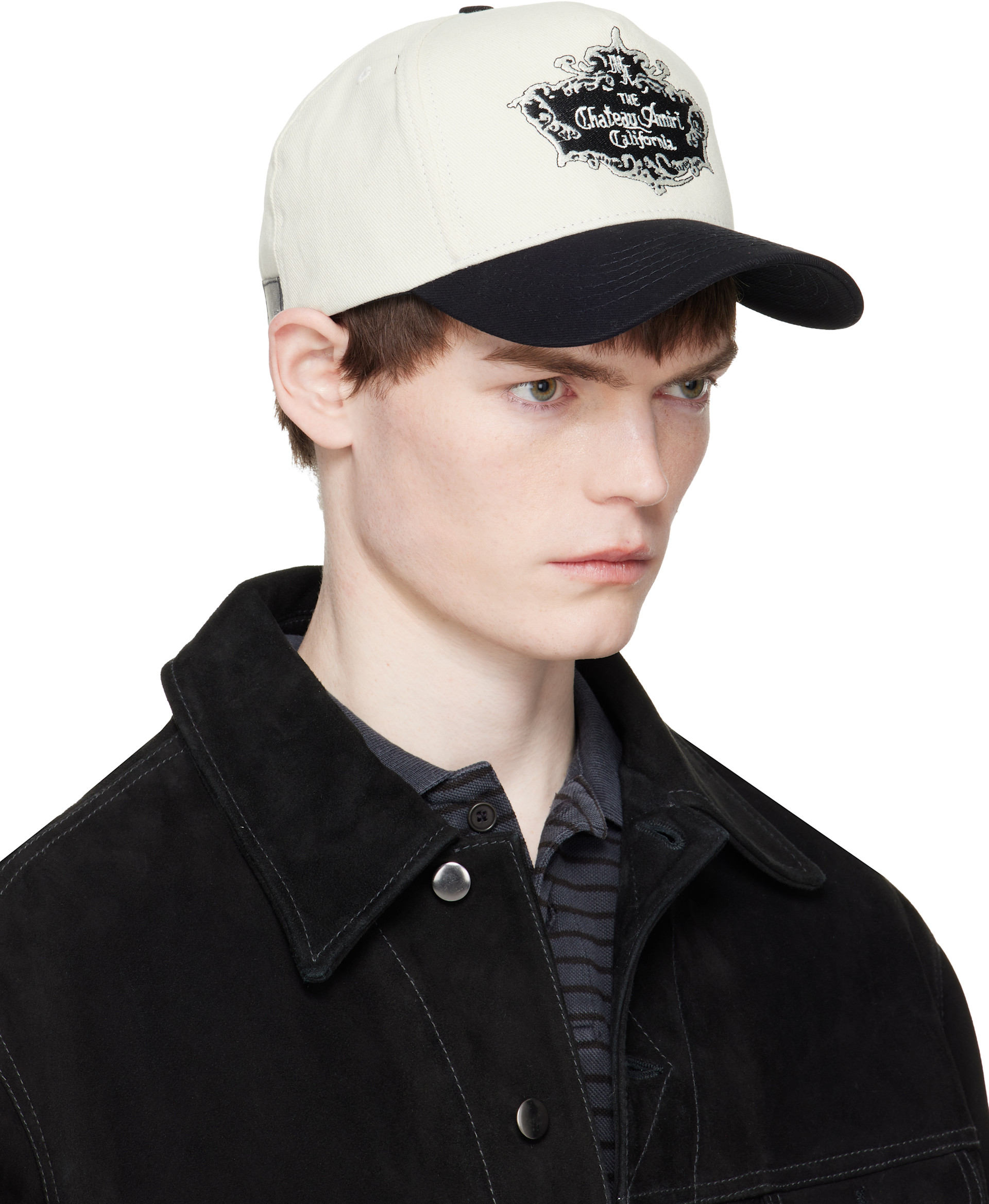 AMIRI: ブラック＆ホワイト 'Chateau Amiri' クレスト キャップ