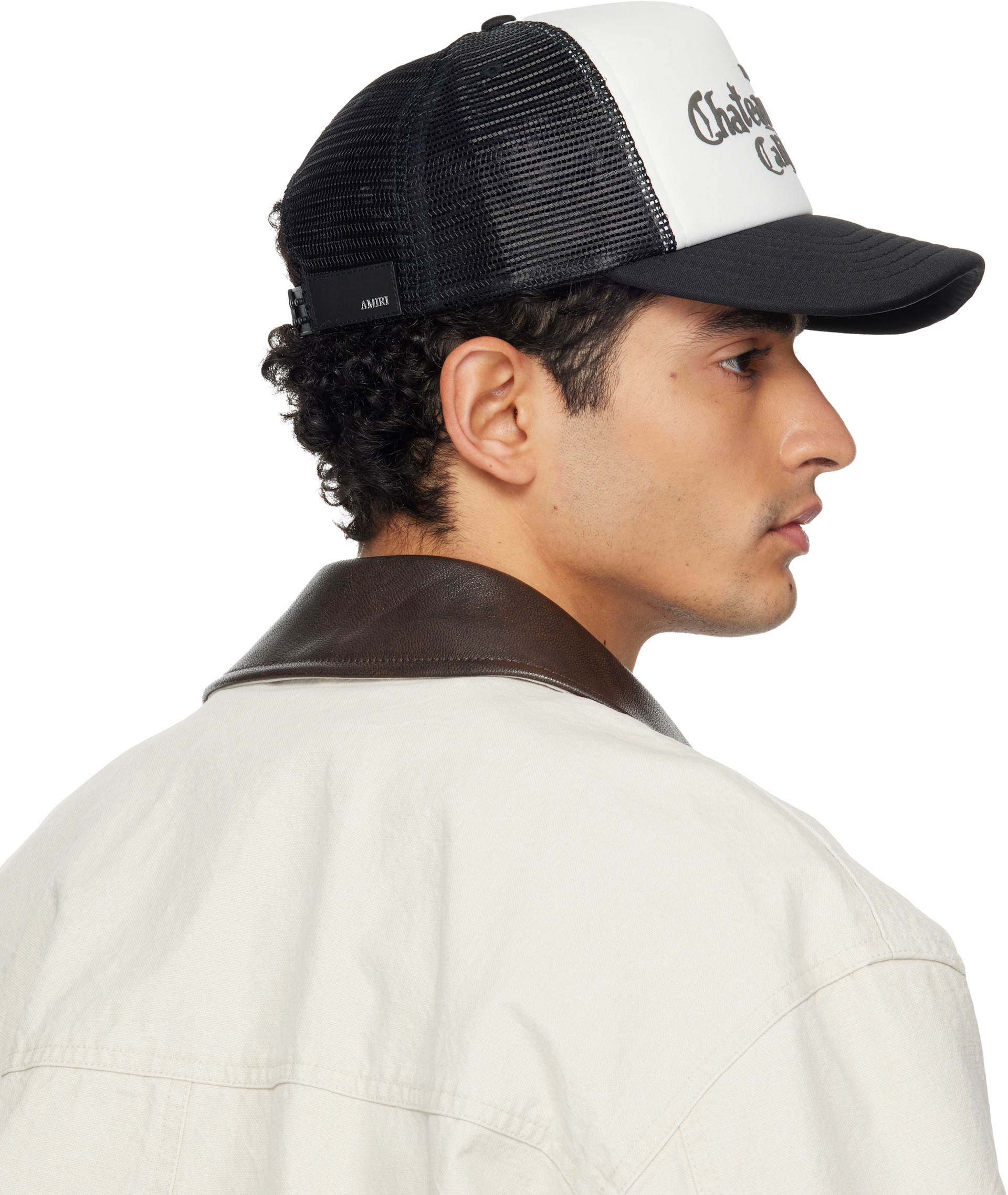 AMIRI: ホワイト＆ブラック 'Chateau Amiri' Foam トラッカーキャップ