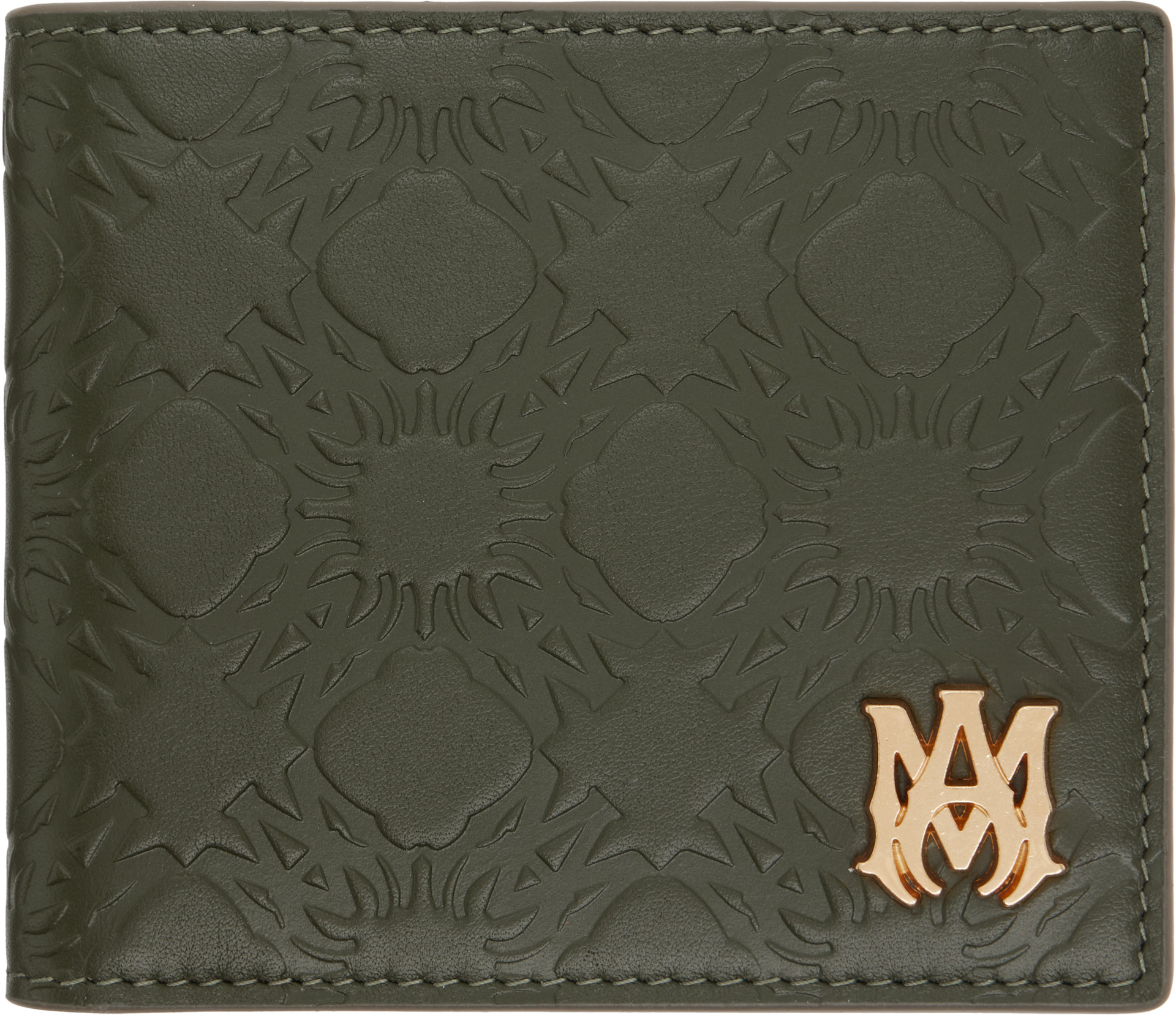 AMIRI - Khaki 'MA' Quad Leather Bifold Wallet