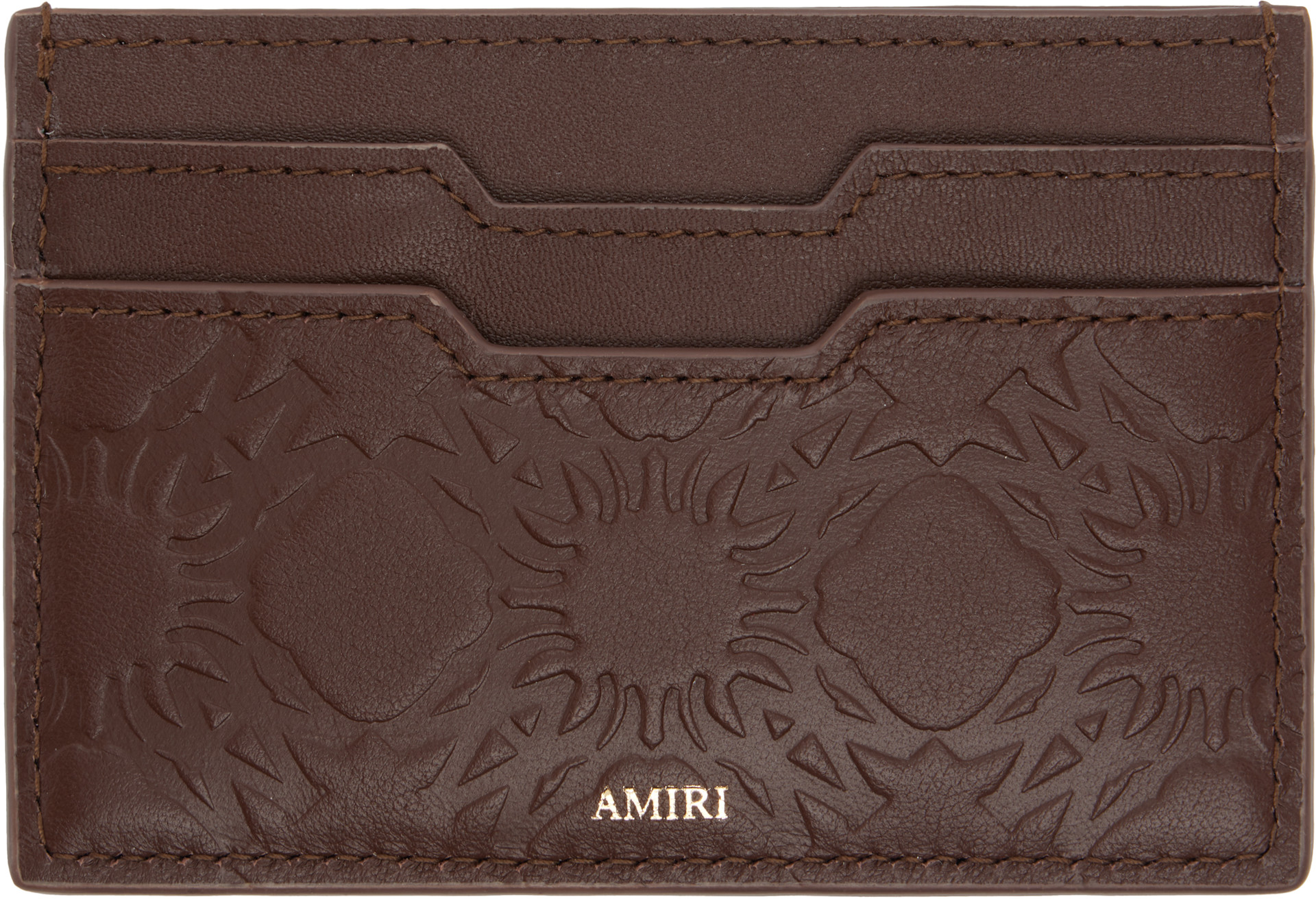 AMIRI: ブラウン MA Quad レザー カードケース | SSENSE 日本