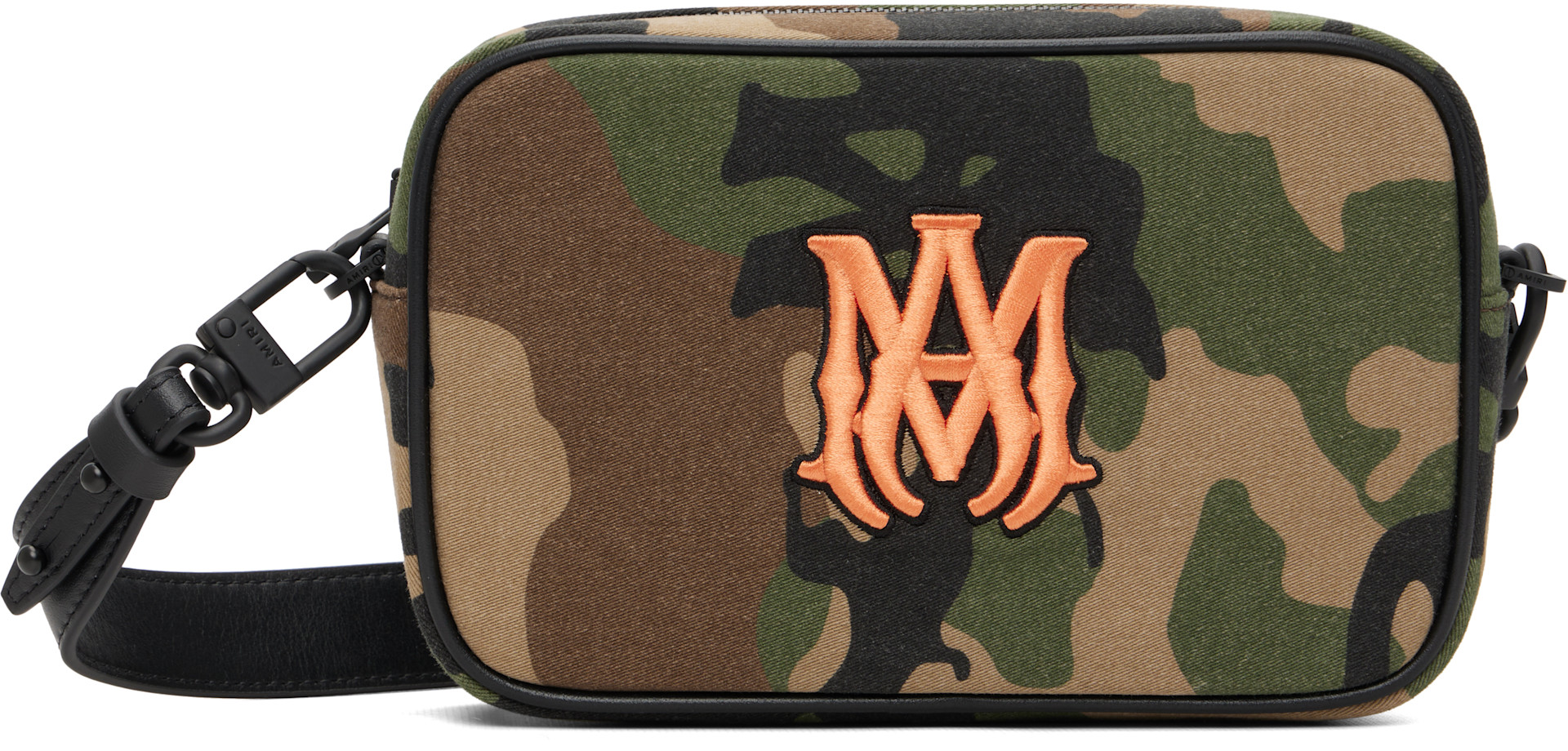AMIRI: Khaki MA Camo Camera Bag | SSENSE