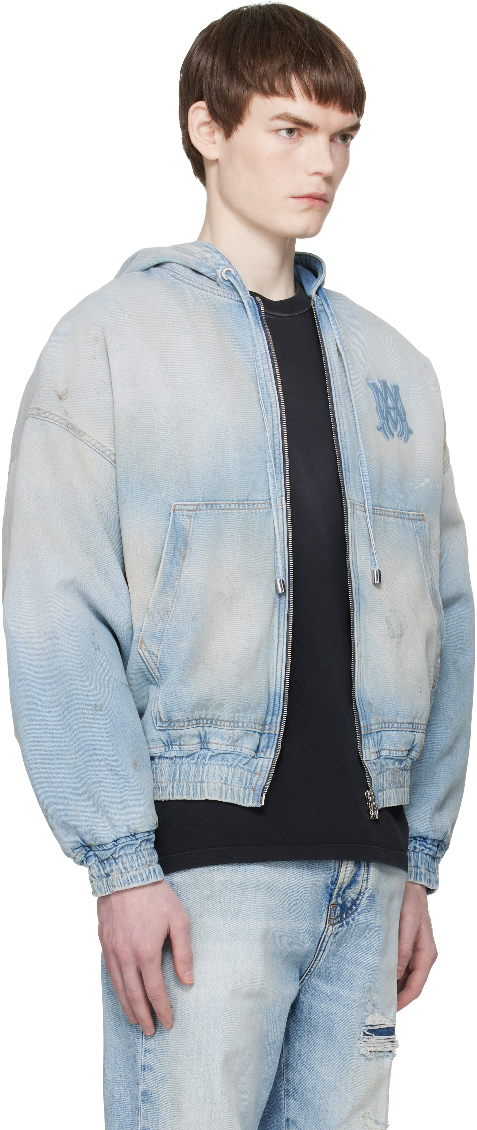 AMIRI: Blue MA Zip Denim Jacket | SSENSE