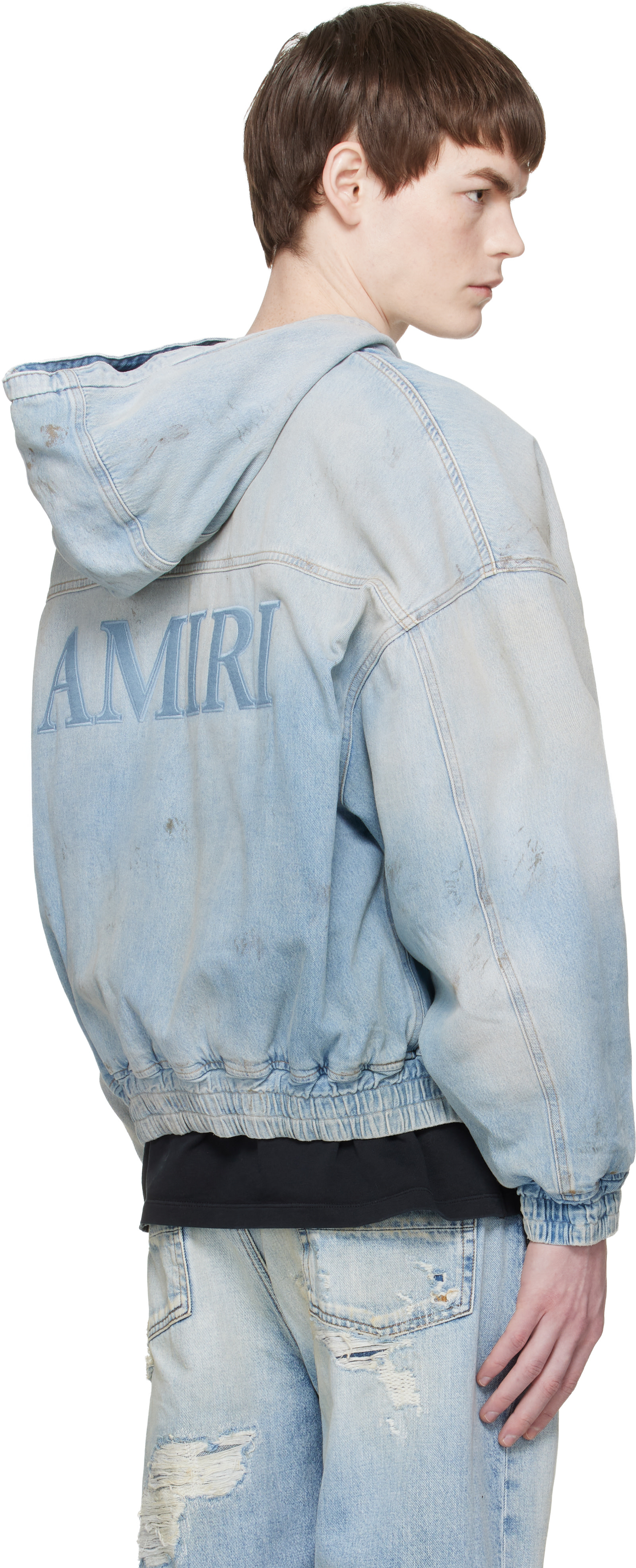 AMIRI: ブルー MA ジッパー デニムジャケット | SSENSE 日本