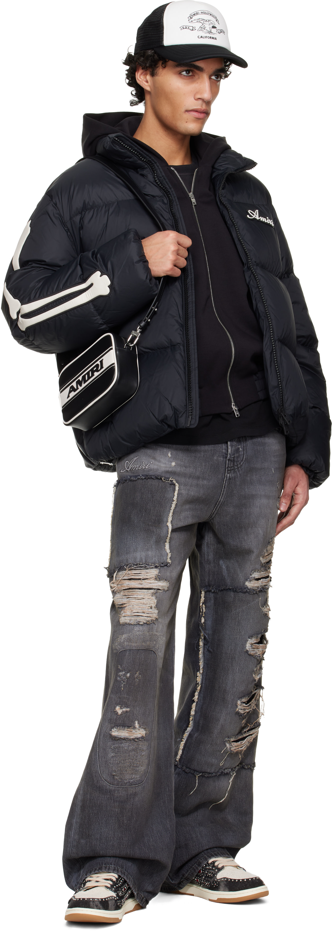 AMIRI: Black Bones Down Jacket | SSENSE