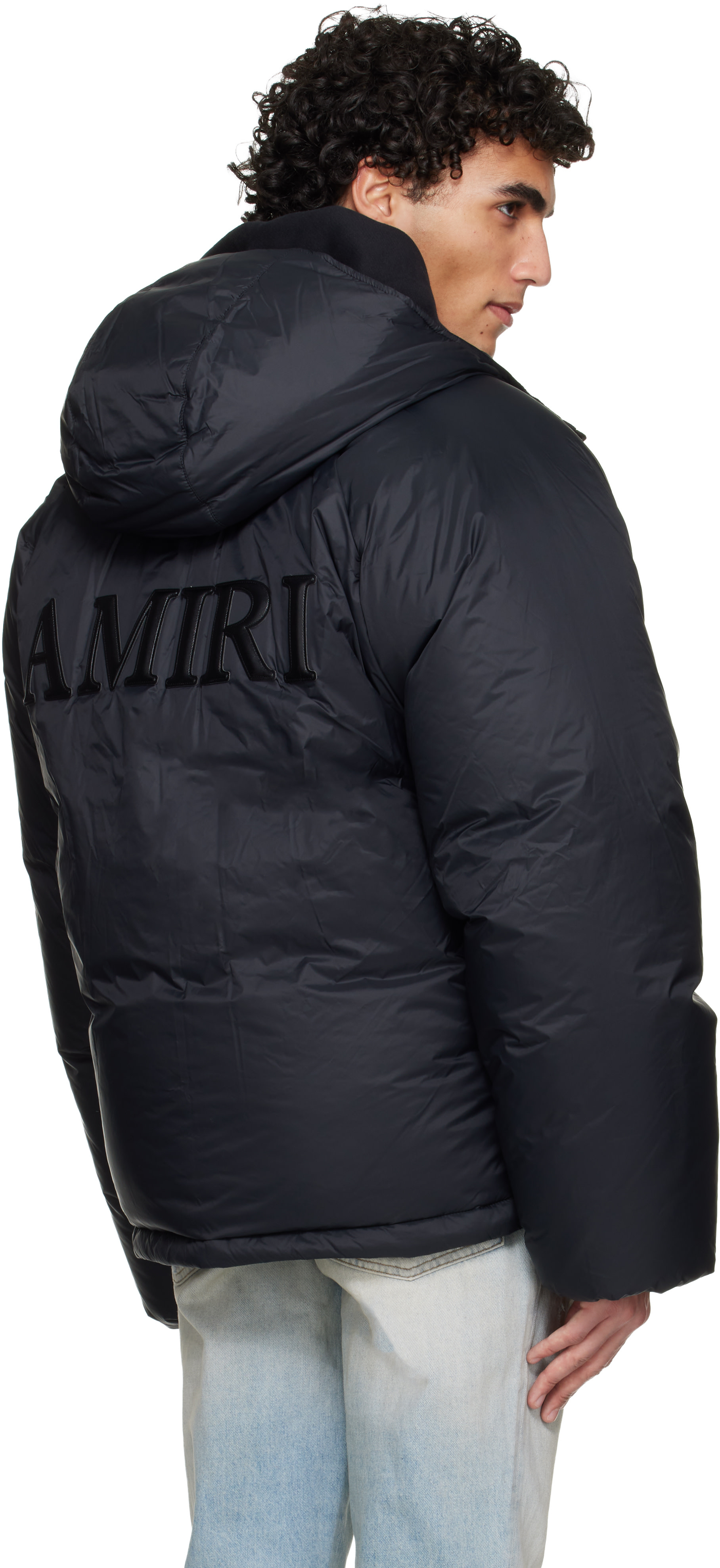 AMIRI: ブラック 'AMIRI' フード付き ダウンジャケット | SSENSE 日本