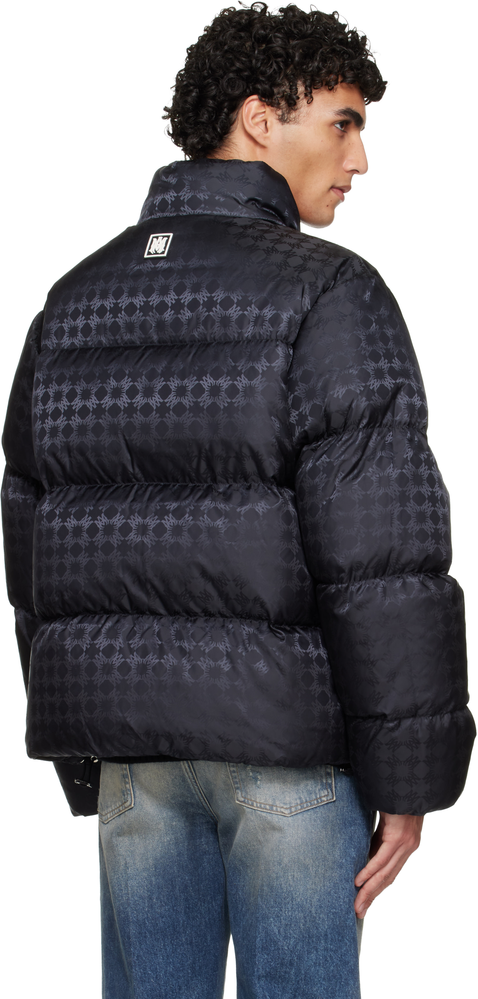 AMIRI: Black MA Quad Jacquard Down Jacket | SSENSE Canada