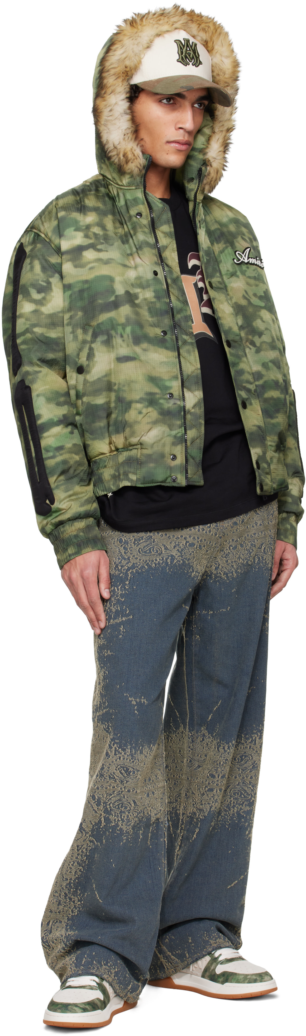 AMIRI - Green Bones Camo Hooded Jacket