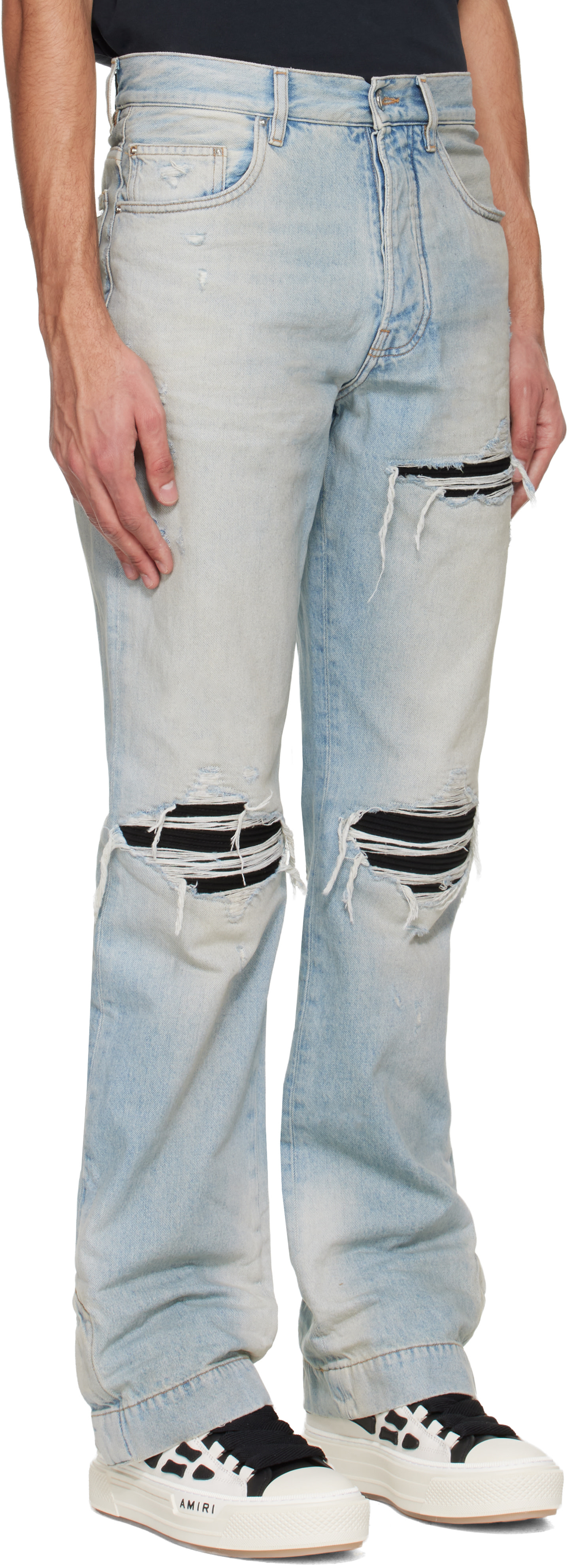 AMIRI: Blue MX1 Straight Flare Jeans | SSENSE