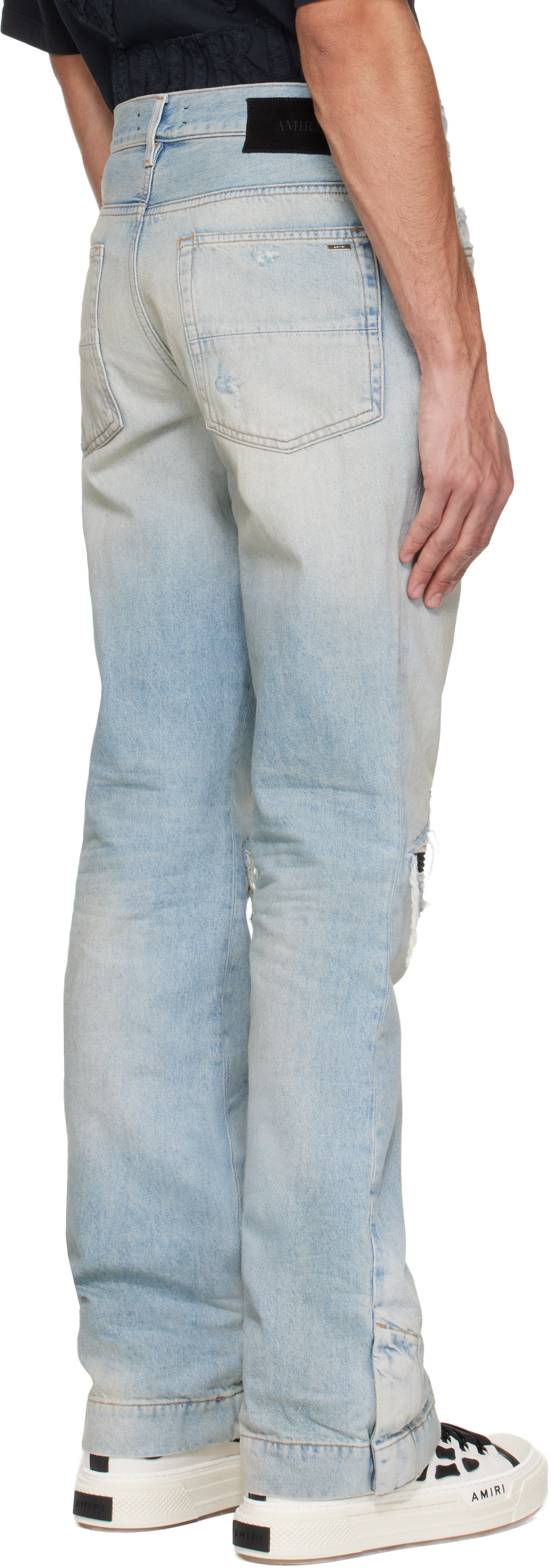 AMIRI: Blue MX1 Straight Flare Jeans | SSENSE