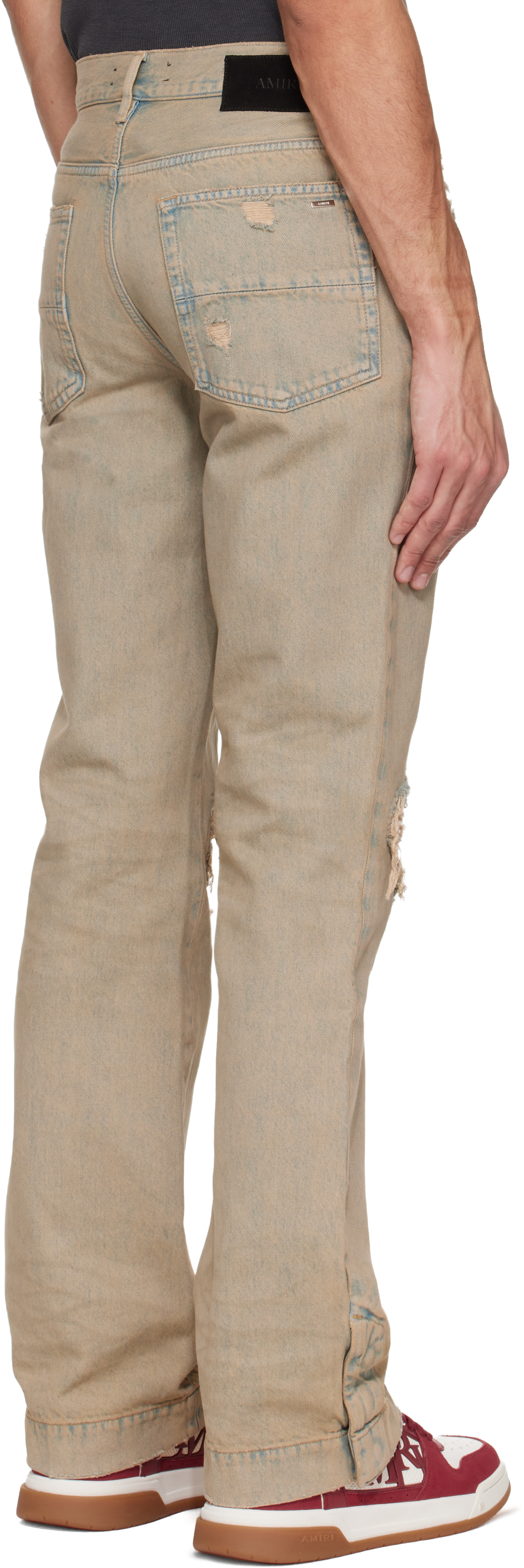 AMIRI: Beige MX1 Straight Flare Jeans | SSENSE