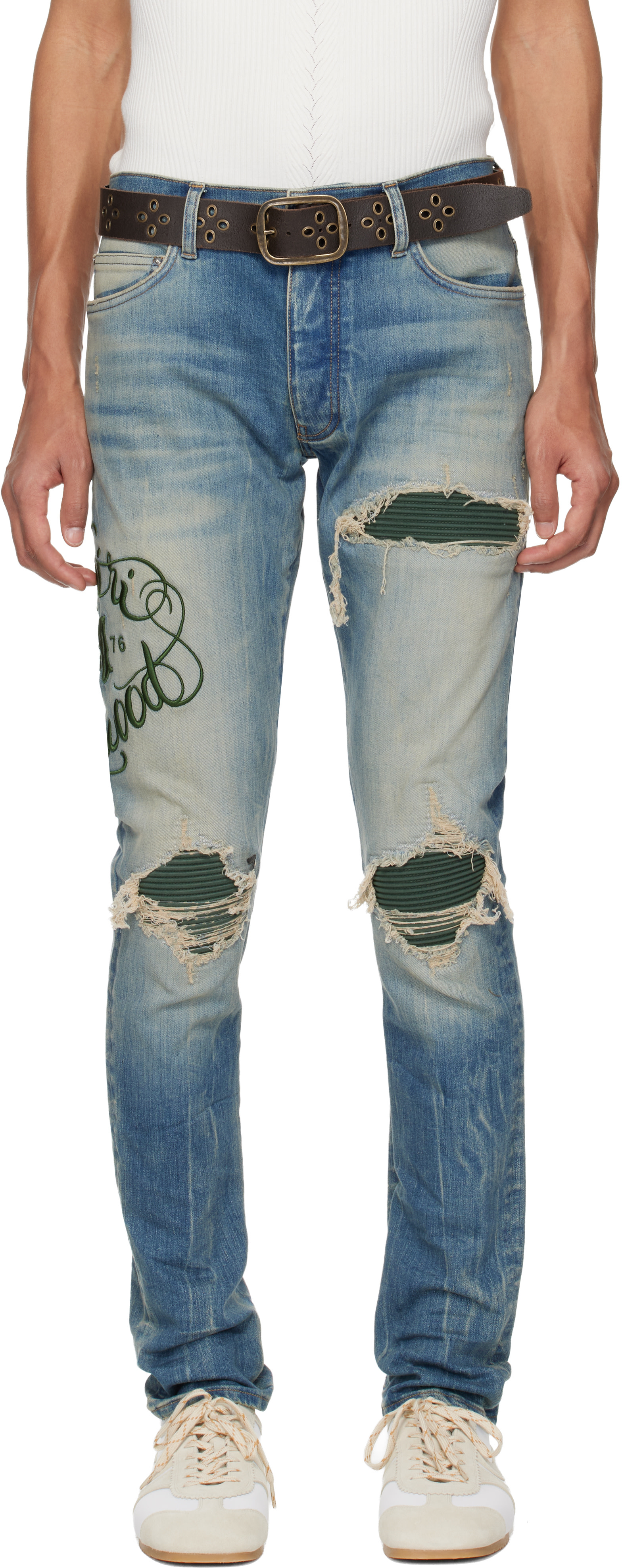 AMIRI: Blue 'AMIRI Hollywood' MX1 Jeans | SSENSE
