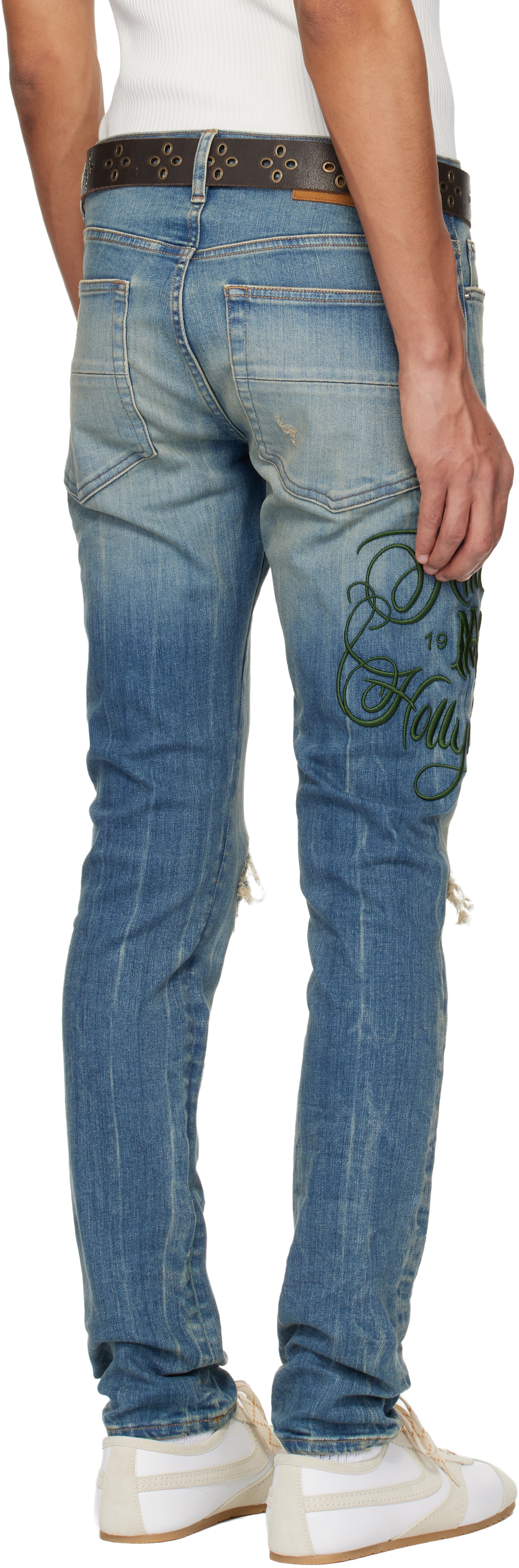 AMIRI: Blue 'AMIRI Hollywood' MX1 Jeans | SSENSE