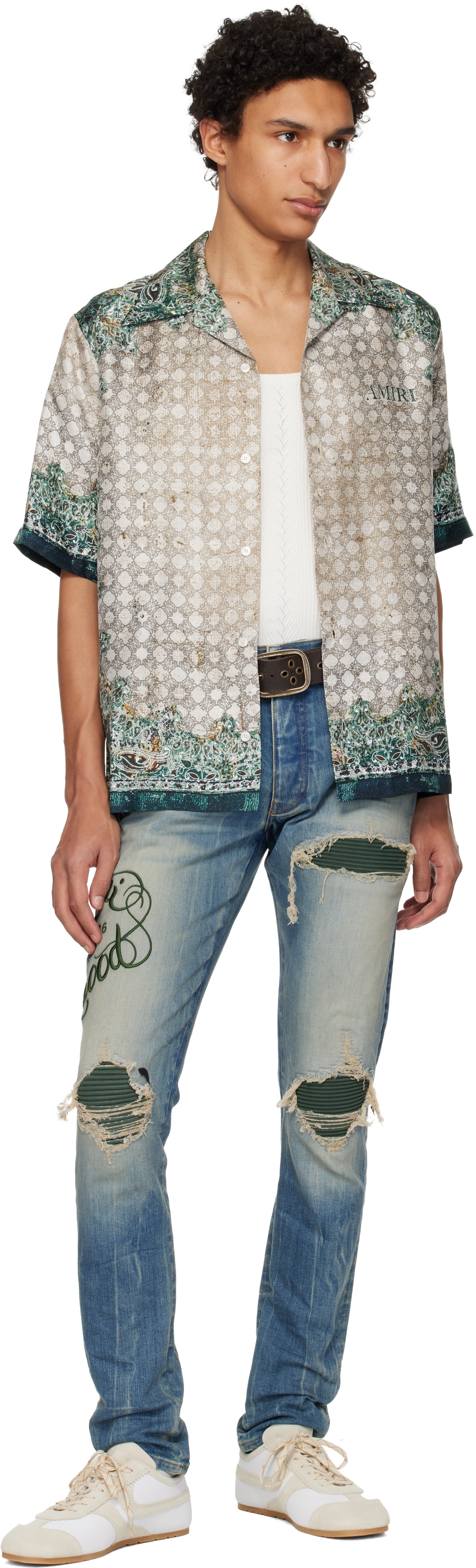 AMIRI: Blue 'AMIRI Hollywood' MX1 Jeans | SSENSE