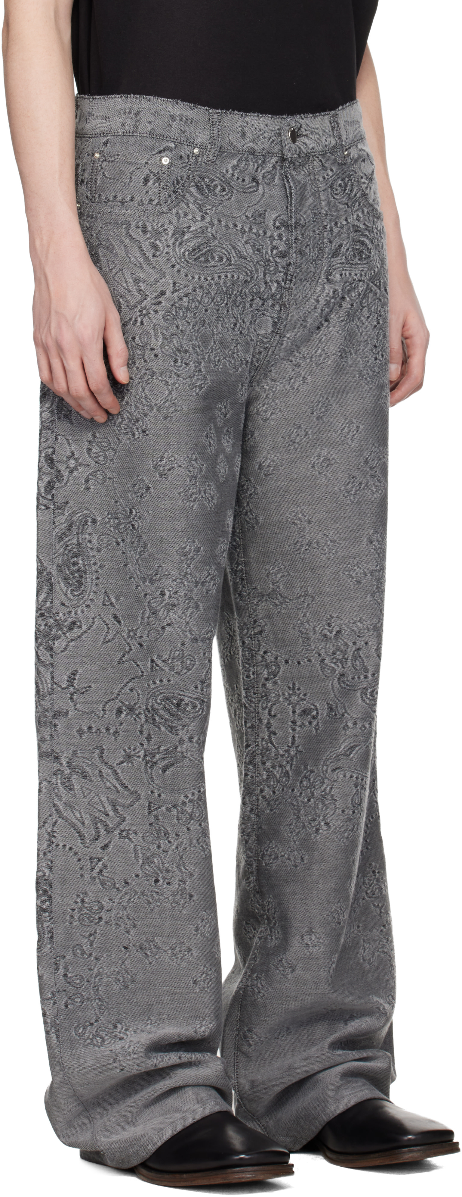 AMIRI: Gray MA Quad Bandana Baggy Jeans | SSENSE