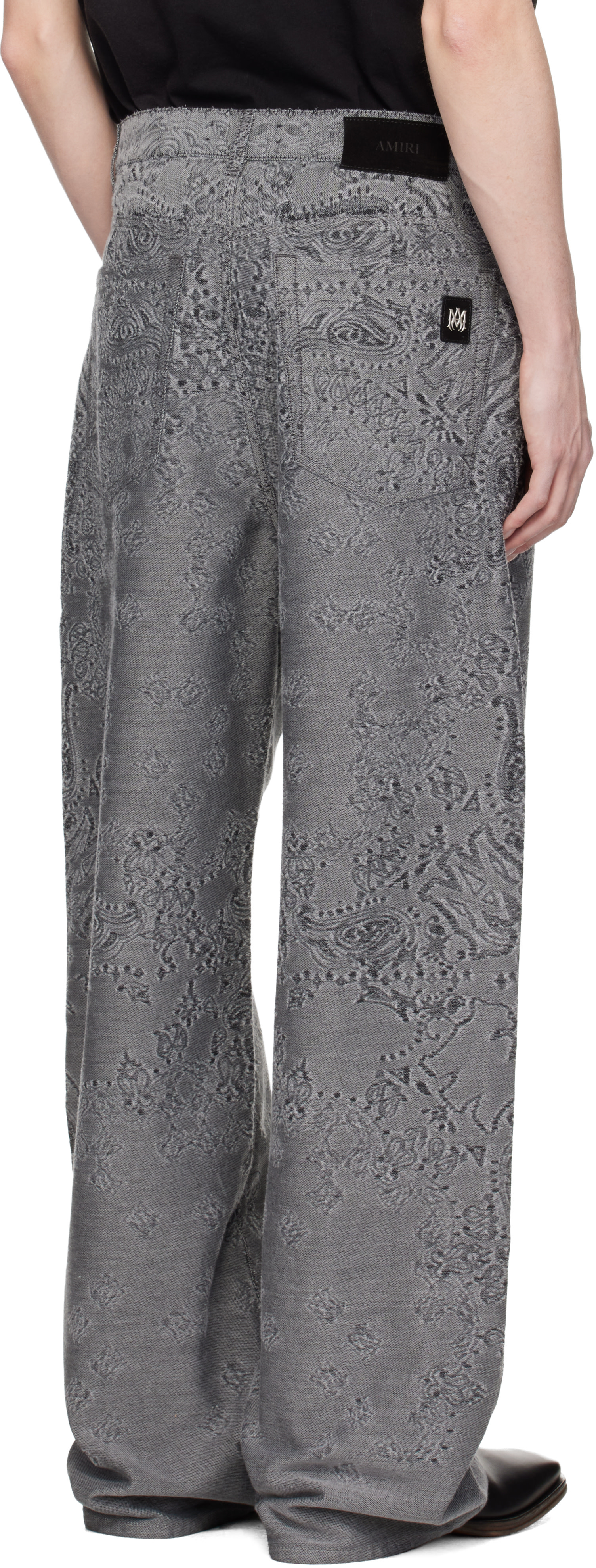 AMIRI: Gray MA Quad Bandana Baggy Jeans | SSENSE Canada